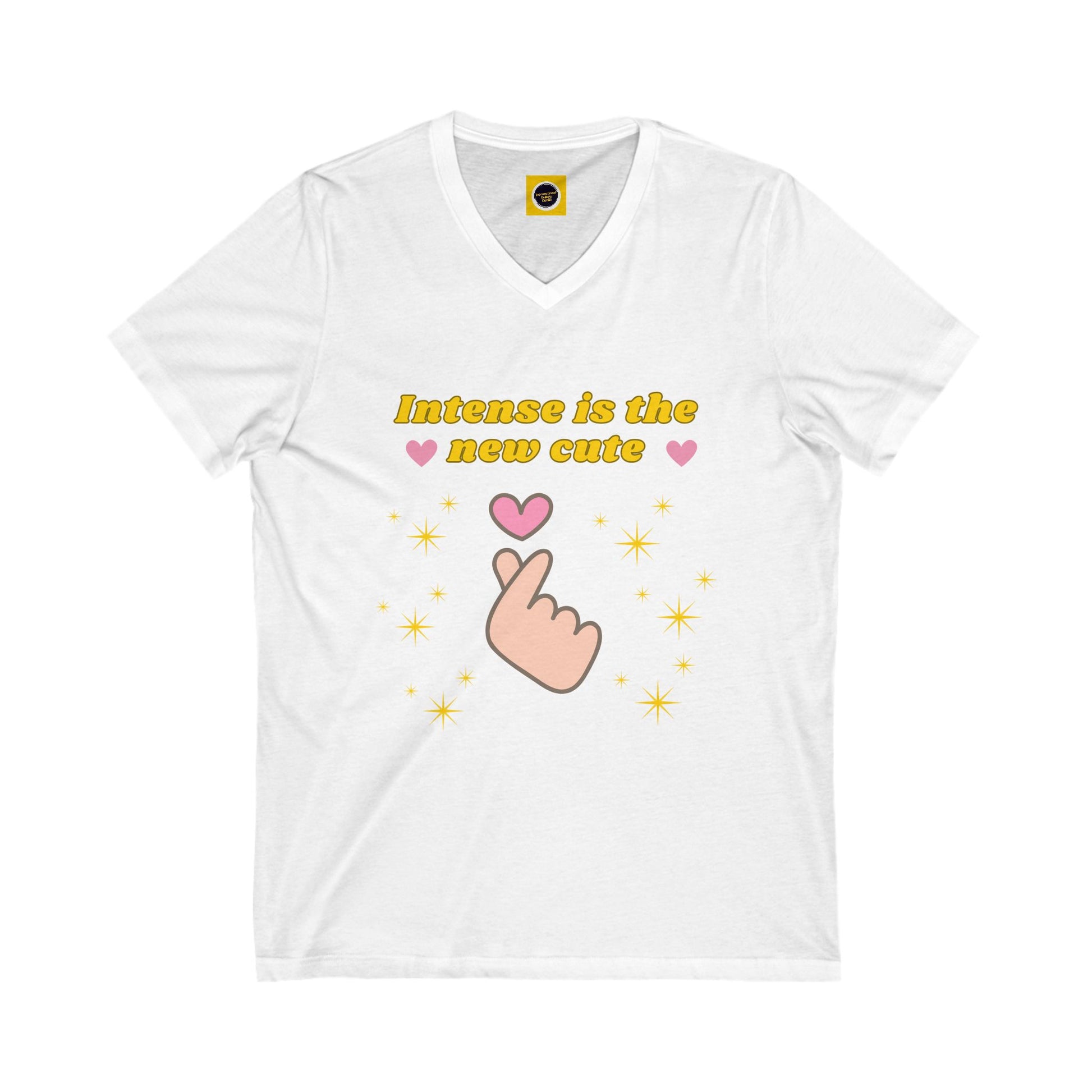 Intense is the New Cute V-Neck Tee, Cute Graphic Shirt, Fun Casual Wear, Gift for Friends, Summer Outfit
