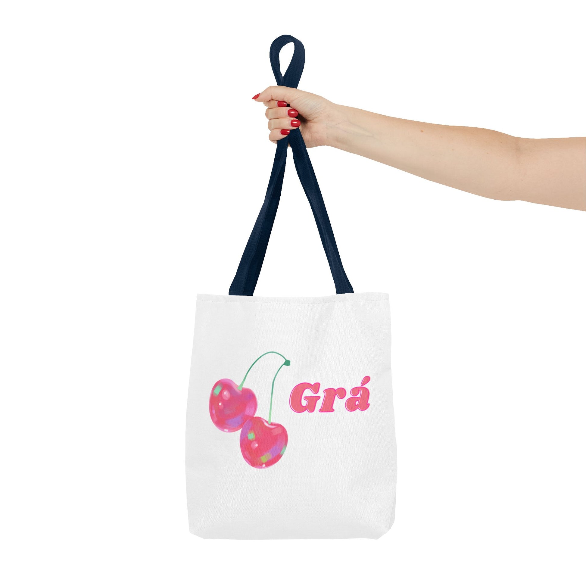 Cute Cherry Grá Tote Bag, Stylish Shopping Bag, Reusable Grocery Tote, Eco-Friendly Carryall, Gift for Friend, Summer Accessory