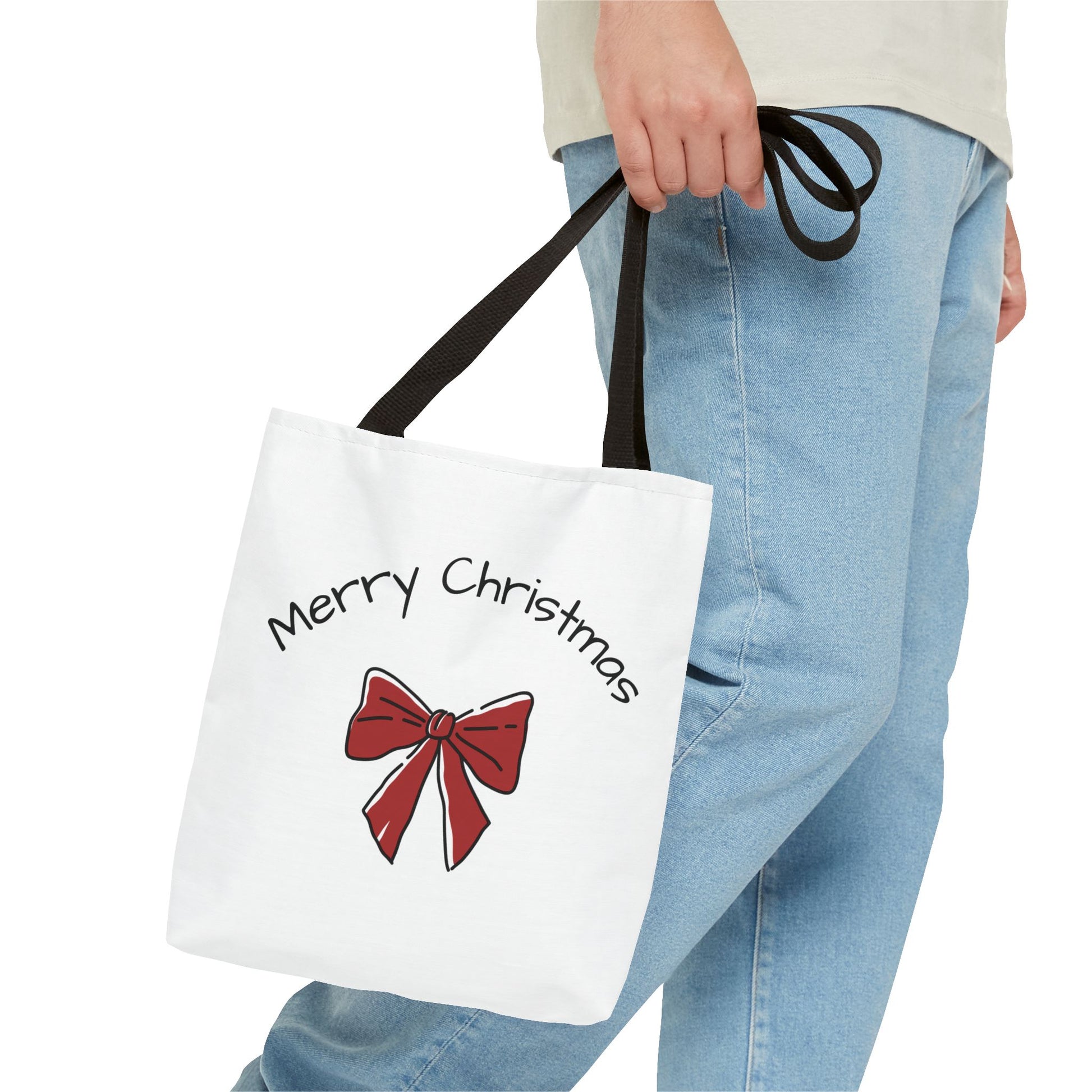 Merry Christmas Tote Bag - Festive Holiday Bag, Gift Idea for Christmas, Shopping Tote, AOP Design, Eco-Friendly Gift