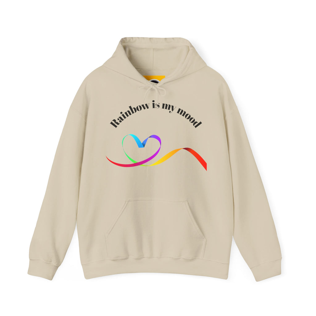 Rainbow Heart Hoodie - Unisex Heavy Blend Sweatshirt, Cozy Gift for Love, Friendship, LGBTQ+ Pride, Casual Wear, Celebratory Apparel