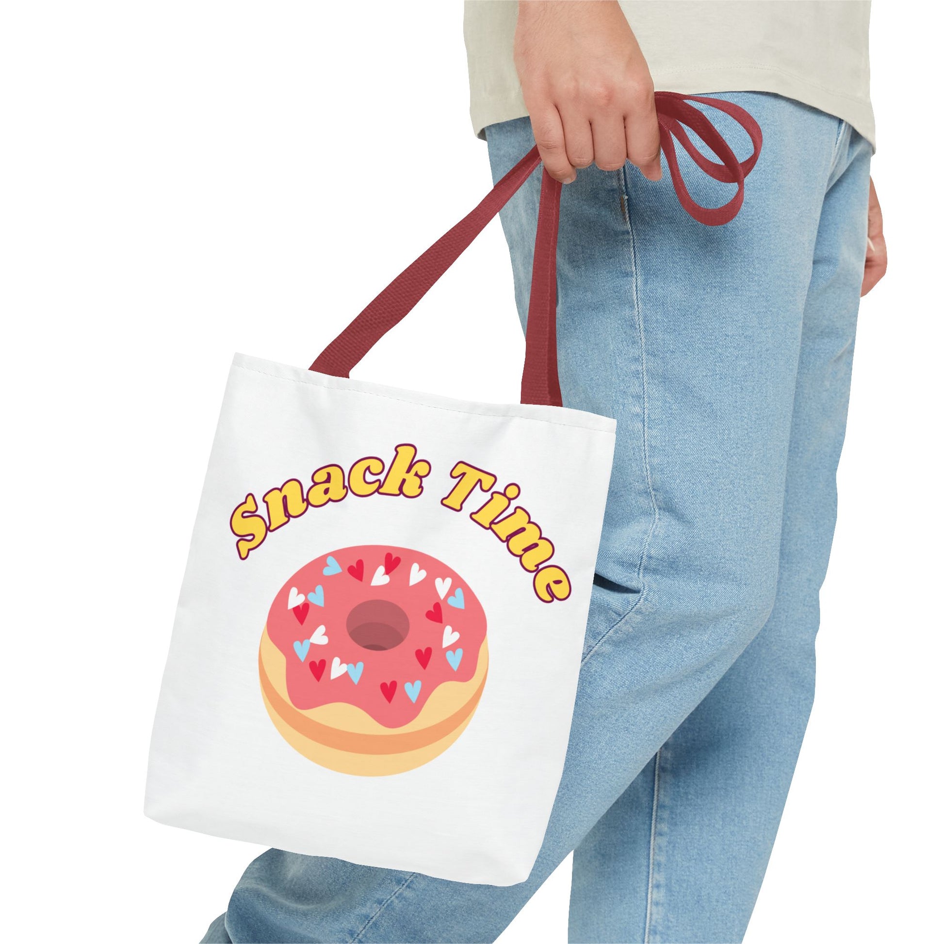 Snack Time Tote Bag, Fun Shopping Bag, Casual Carryall, Gift for Food Lovers, Cute Grocery Tote