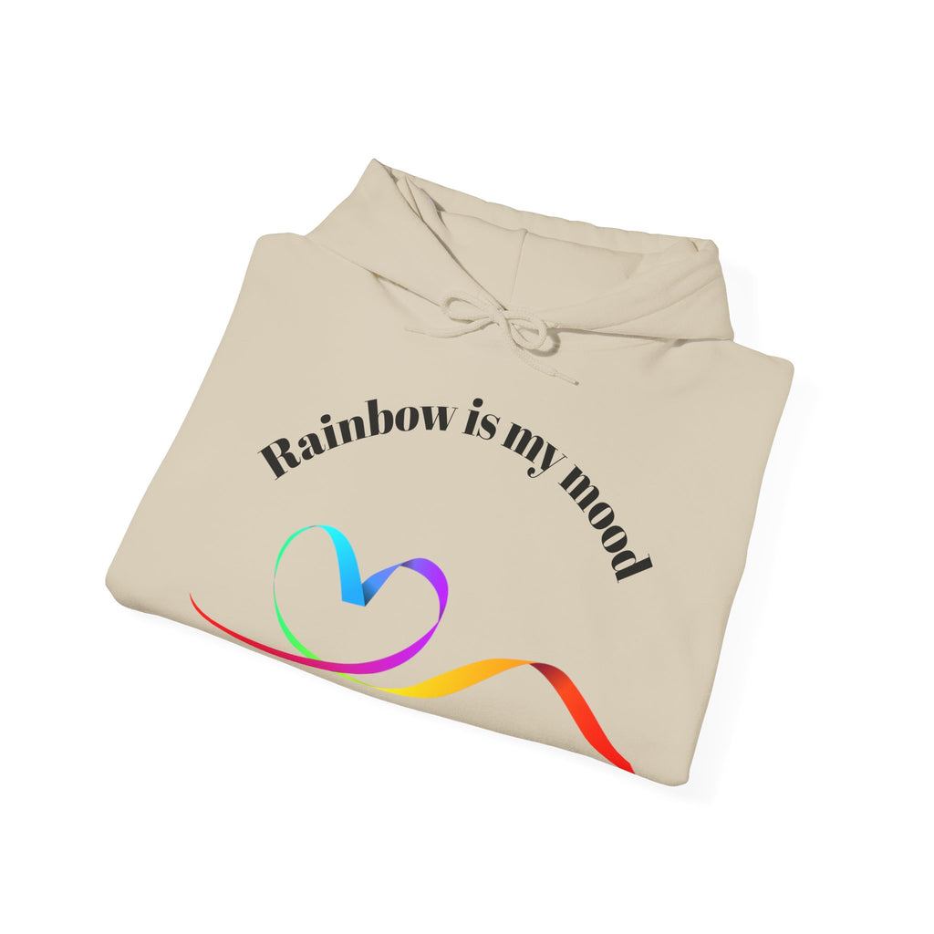 Rainbow Heart Hoodie - Unisex Heavy Blend Sweatshirt, Cozy Gift for Love, Friendship, LGBTQ+ Pride, Casual Wear, Celebratory Apparel