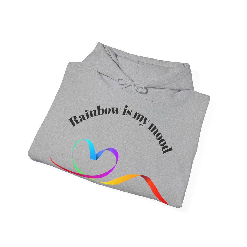 Rainbow Heart Hoodie - Unisex Heavy Blend Sweatshirt, Cozy Gift for Love, Friendship, LGBTQ+ Pride, Casual Wear, Celebratory Apparel