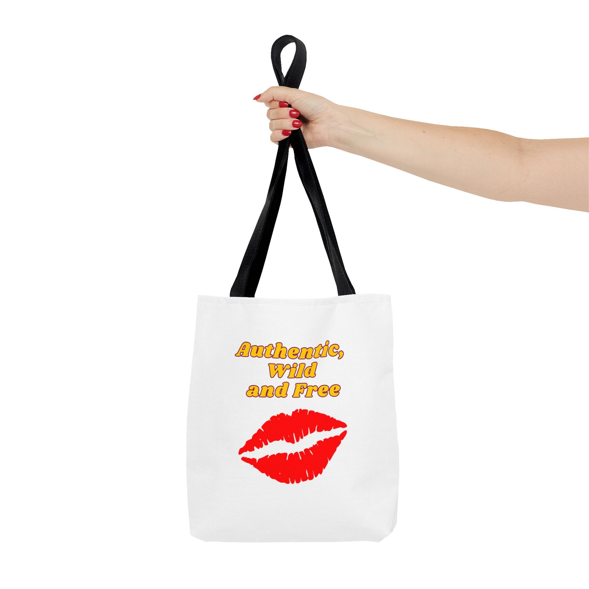 Authentic Wild and Free Tote Bag, Kiss Print Shopper, Fashionable Carryall, Gift for Her, Eco-Friendly Bag, Summer Essential