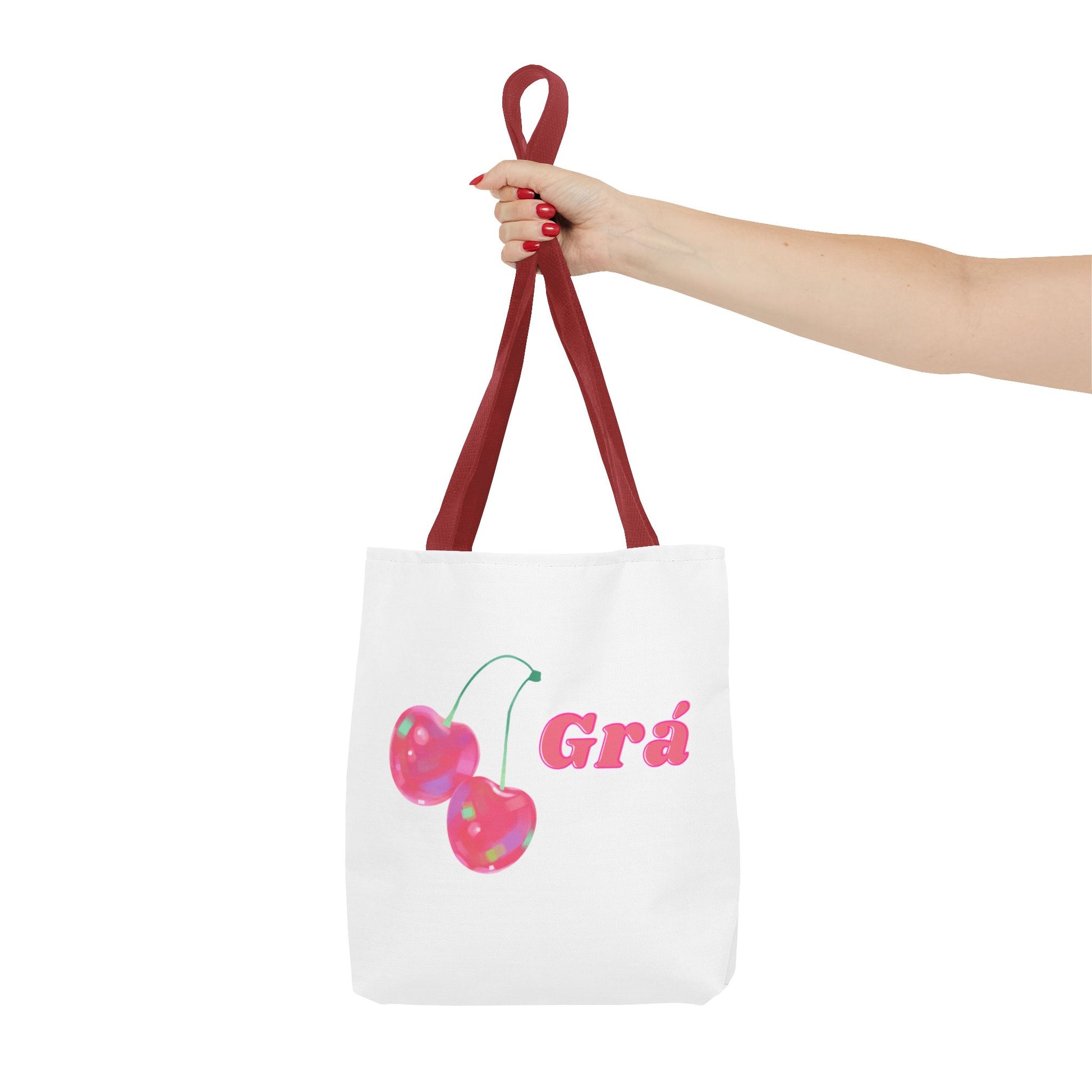 Cute Cherry Grá Tote Bag, Stylish Shopping Bag, Reusable Grocery Tote, Eco-Friendly Carryall, Gift for Friend, Summer Accessory