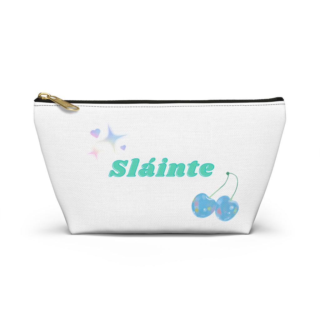 Sláinte, Cheers in Irish,  Cherry Design Accessory Pouch, Cute Cosmetic Bag, Travel Organizer, Birthday Gift, Irish Celebration, Stylish Storage