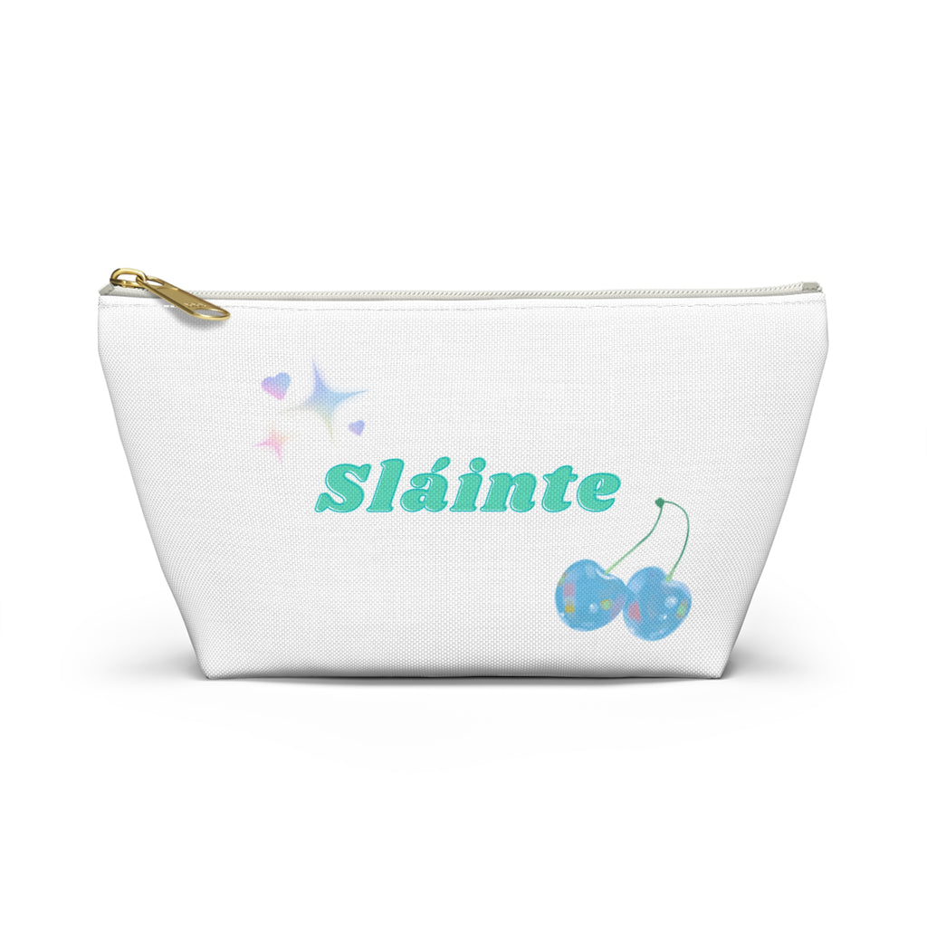 Sláinte, Cheers in Irish,  Cherry Design Accessory Pouch, Cute Cosmetic Bag, Travel Organizer, Birthday Gift, Irish Celebration, Stylish Storage