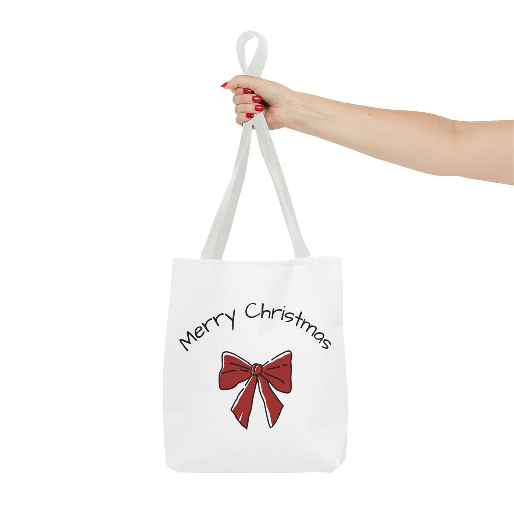 Merry Christmas Tote Bag - Festive Holiday Bag, Gift Idea for Christmas, Shopping Tote, AOP Design, Eco-Friendly Gift