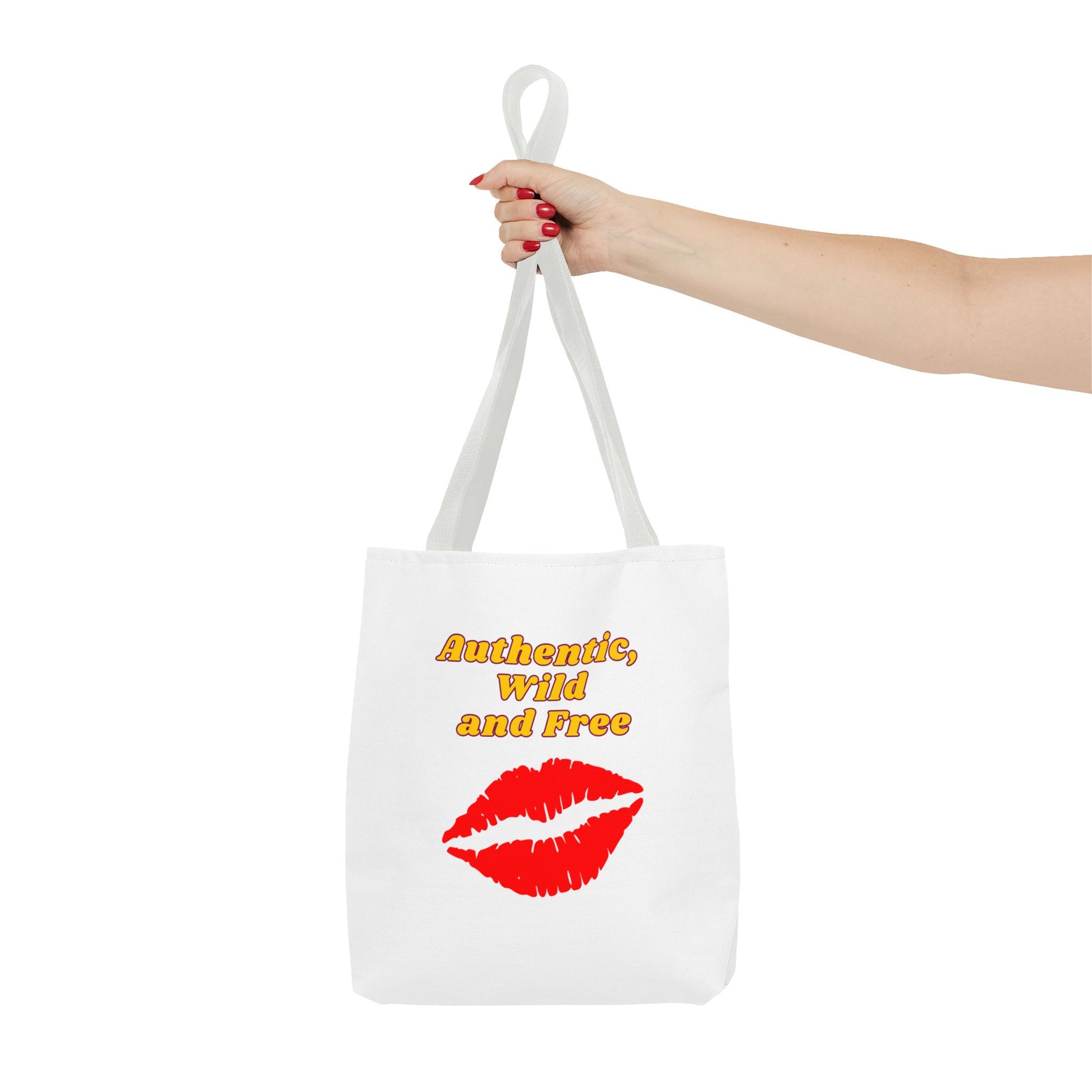 Authentic Wild and Free Tote Bag, Kiss Print Shopper, Fashionable Carryall, Gift for Her, Eco-Friendly Bag, Summer Essential