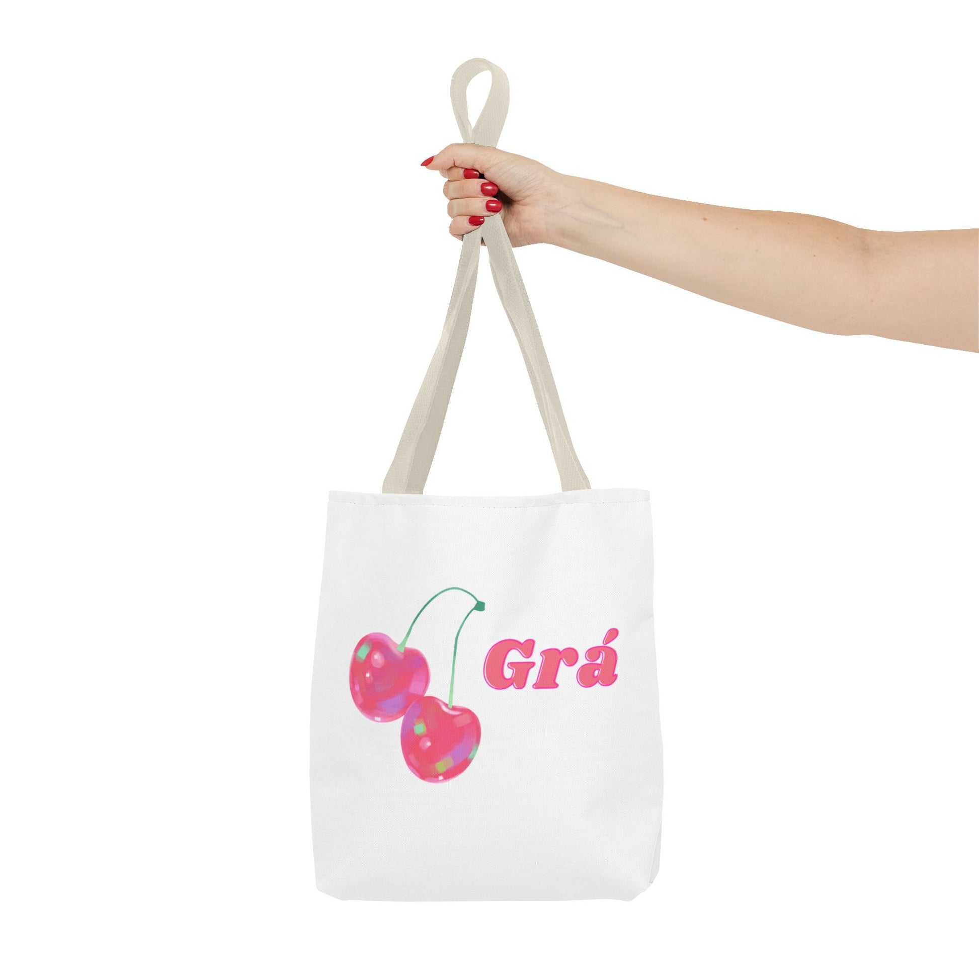Cute Cherry Grá Tote Bag, Stylish Shopping Bag, Reusable Grocery Tote, Eco-Friendly Carryall, Gift for Friend, Summer Accessory