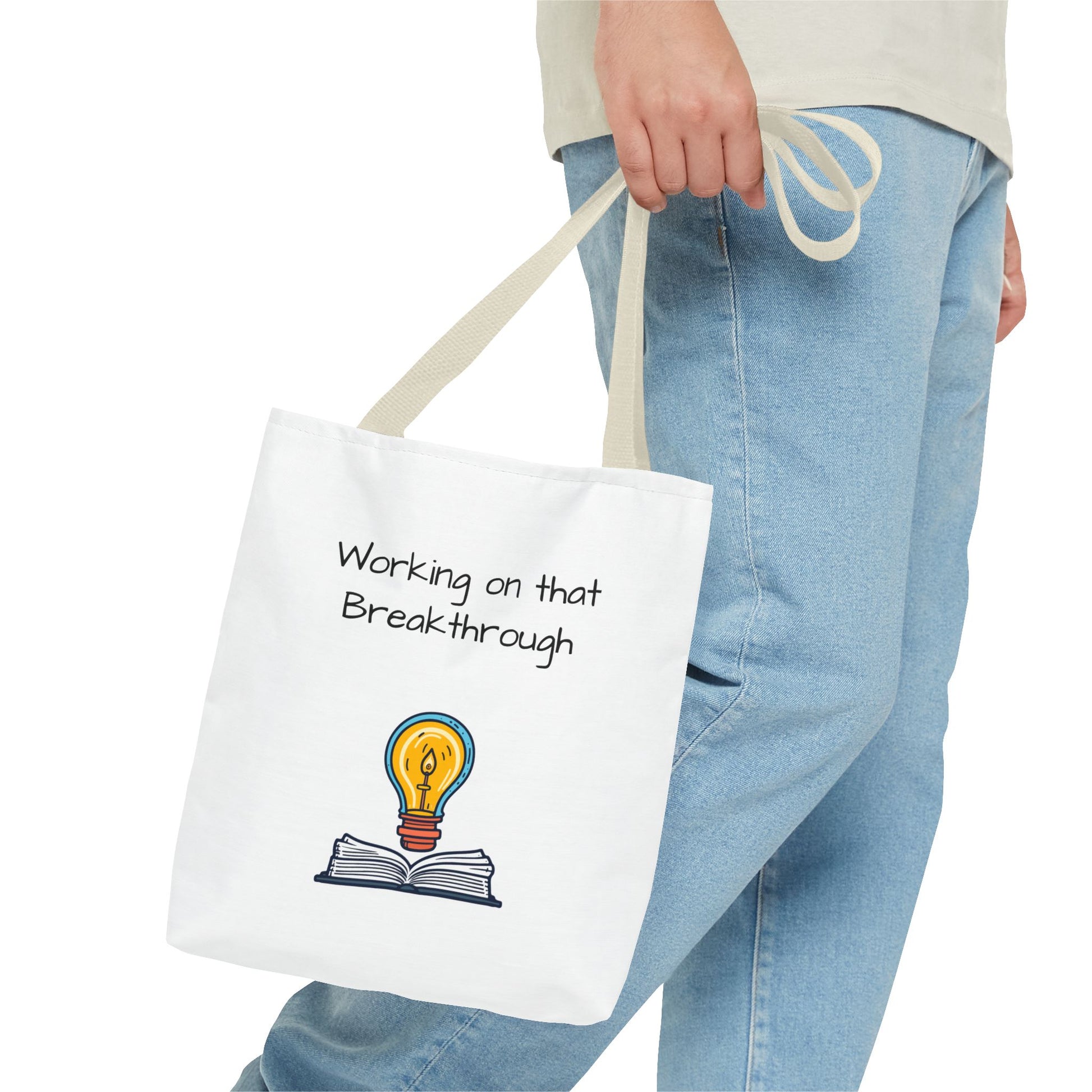 Lightbulb Inspiration Tote Bag - Motivational Gift for Students, Book Lovers, Great for Work, School, or Everyday Use, Unique AOP [...]