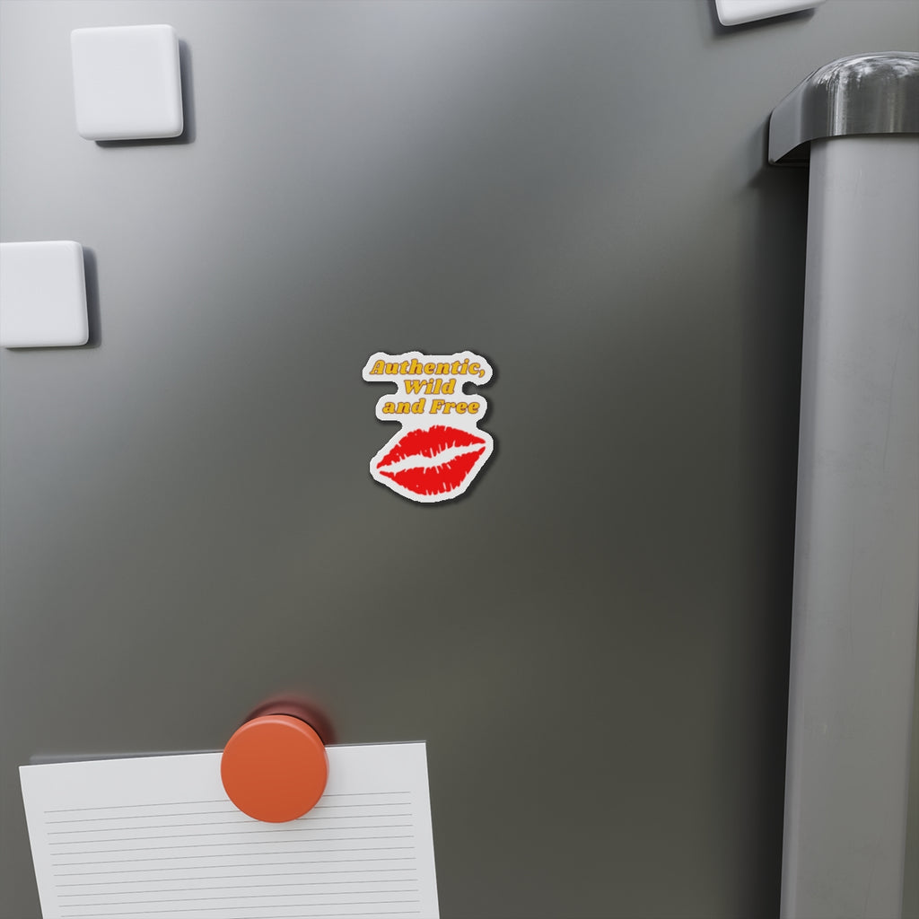 Authentic Wild and Free Die-Cut Magnets, Kiss Lips Fridge Decor, Fun Stickers, Inspirational Home Decor, Gifts for Teens, Chill Vibes