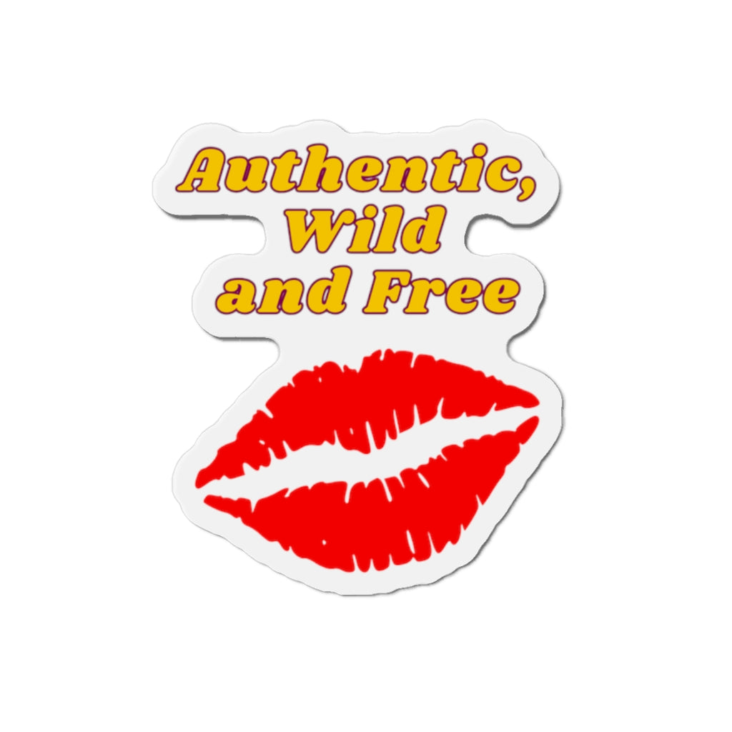 Authentic Wild and Free Die-Cut Magnets, Kiss Lips Fridge Decor, Fun Stickers, Inspirational Home Decor, Gifts for Teens, Chill Vibes