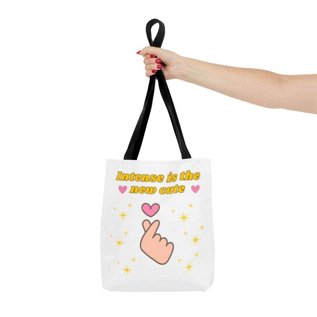 Intense is the New Cute Tote Bag, Cute Shopping Bag, Gift for Friends, Motivational Tote, Stylish Everyday Carrier