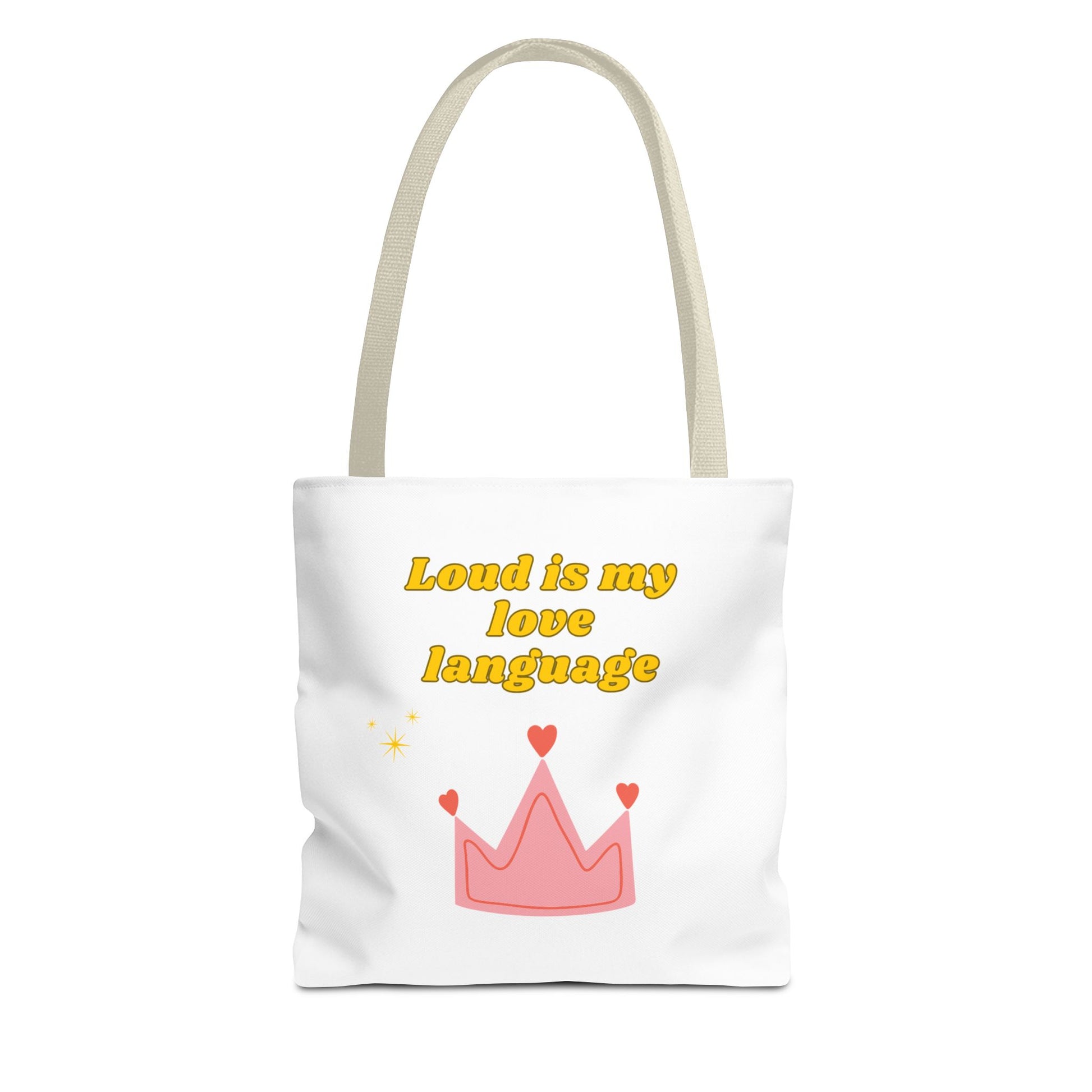 Loud Love Language Tote Bag, Cute Tote, Everyday Bag, Gift for Friends, Eco-Friendly Shopping, Personalized Style