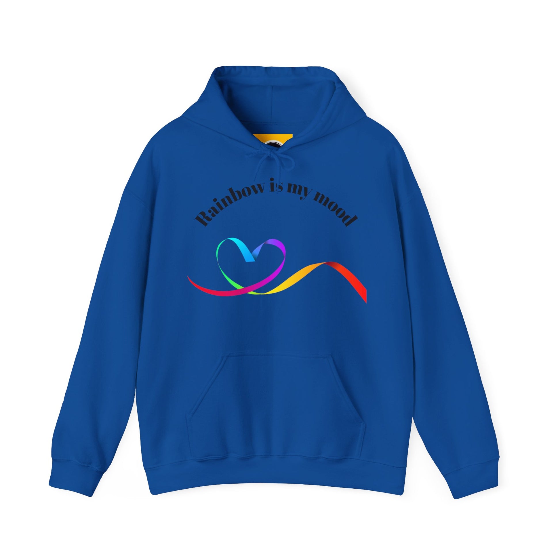 Rainbow Heart Hoodie - Unisex Heavy Blend Sweatshirt, Cozy Gift for Love, Friendship, LGBTQ+ Pride, Casual Wear, Celebratory Apparel