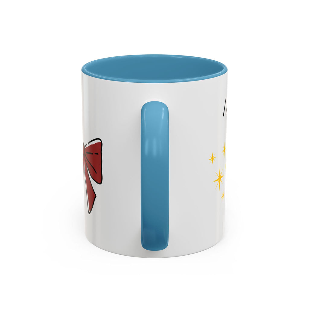Festive Christmas Coffee Mug, Holiday Beverage Cup, Gift for Coffee Lovers, Merry Christmas Mug, Cute Bow Design
