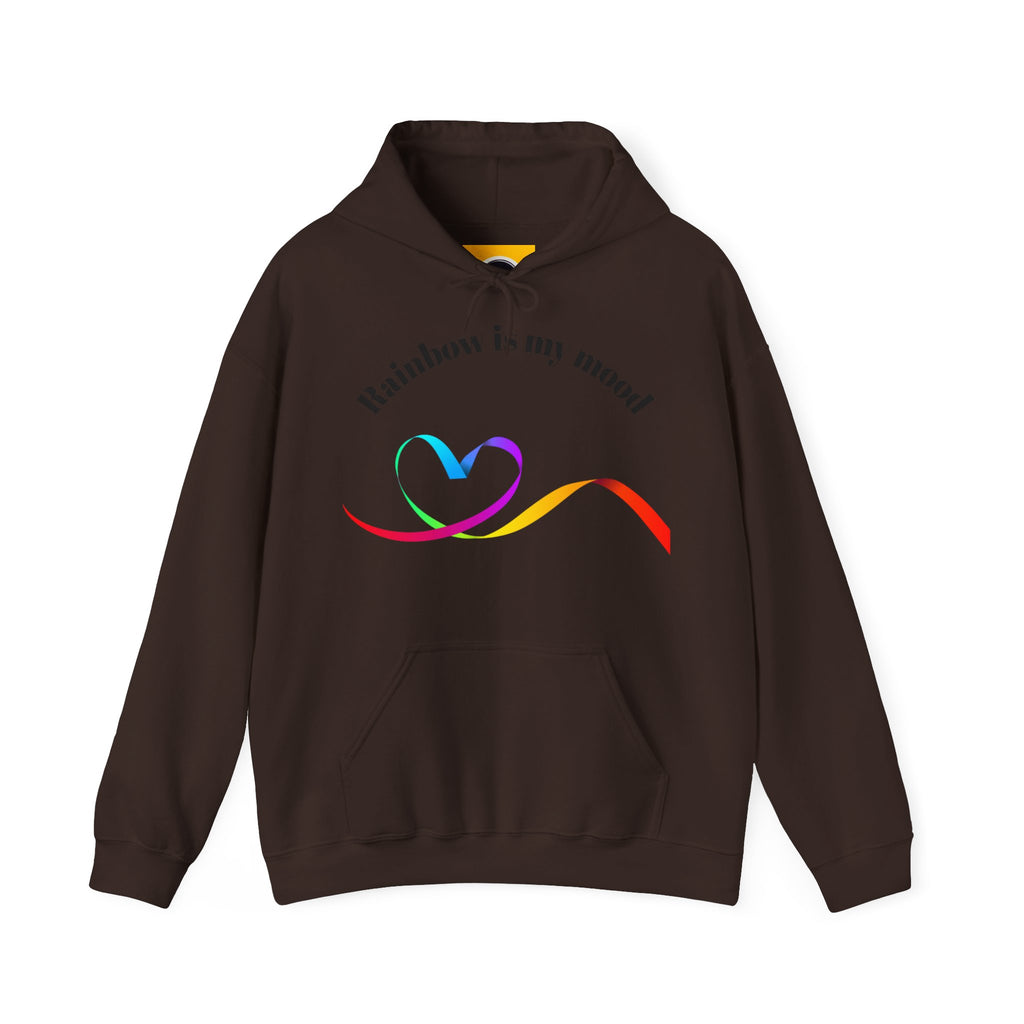 Rainbow Heart Hoodie - Unisex Heavy Blend Sweatshirt, Cozy Gift for Love, Friendship, LGBTQ+ Pride, Casual Wear, Celebratory Apparel