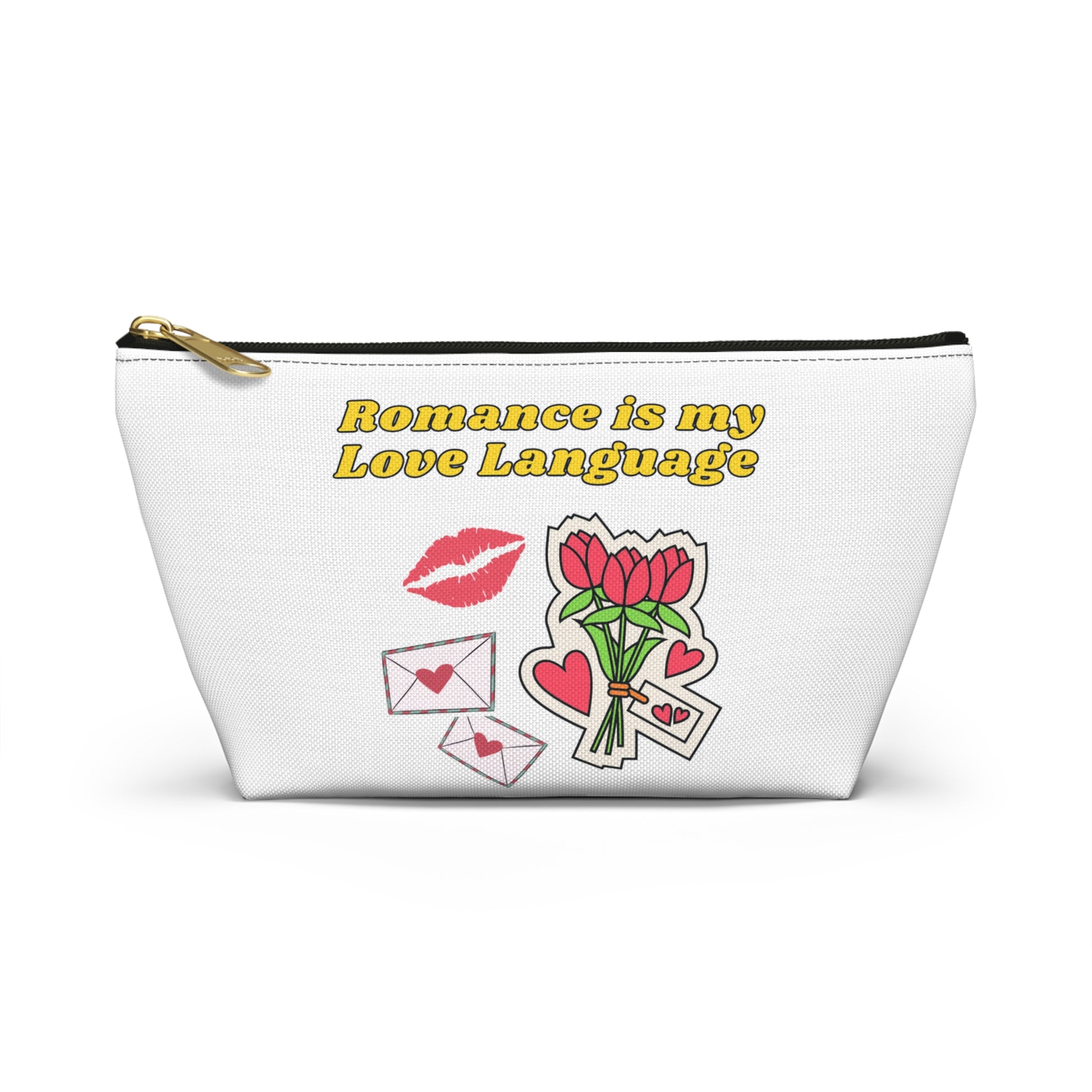 Romantic Accessory Pouch, Love Language Makeup Bag, Valentine Gift, Cute Pouch for Her, Personalized Love Pouch