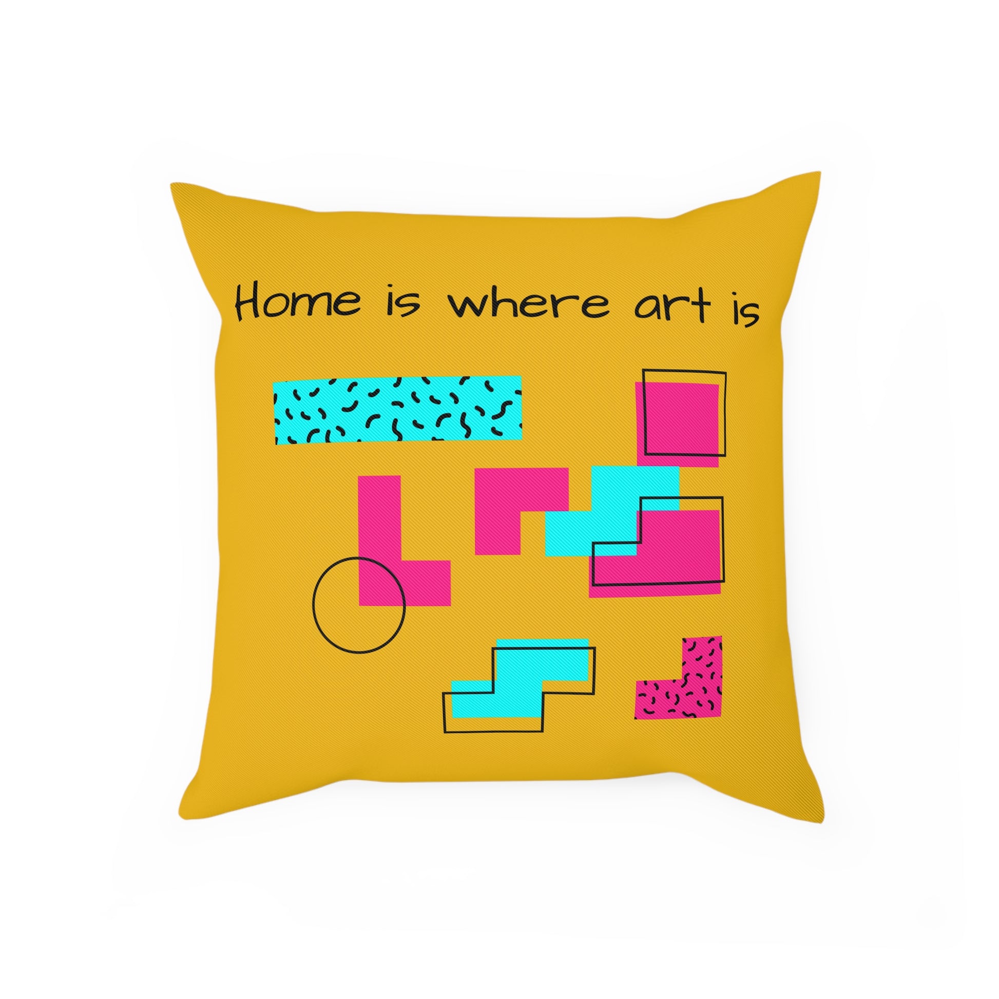 Home is Where Art Is Cushion | Decorative Throw Pillow, Modern Home Decor, Colorful Cushion, Gift for Art Lovers, Cozy Living Room Decor