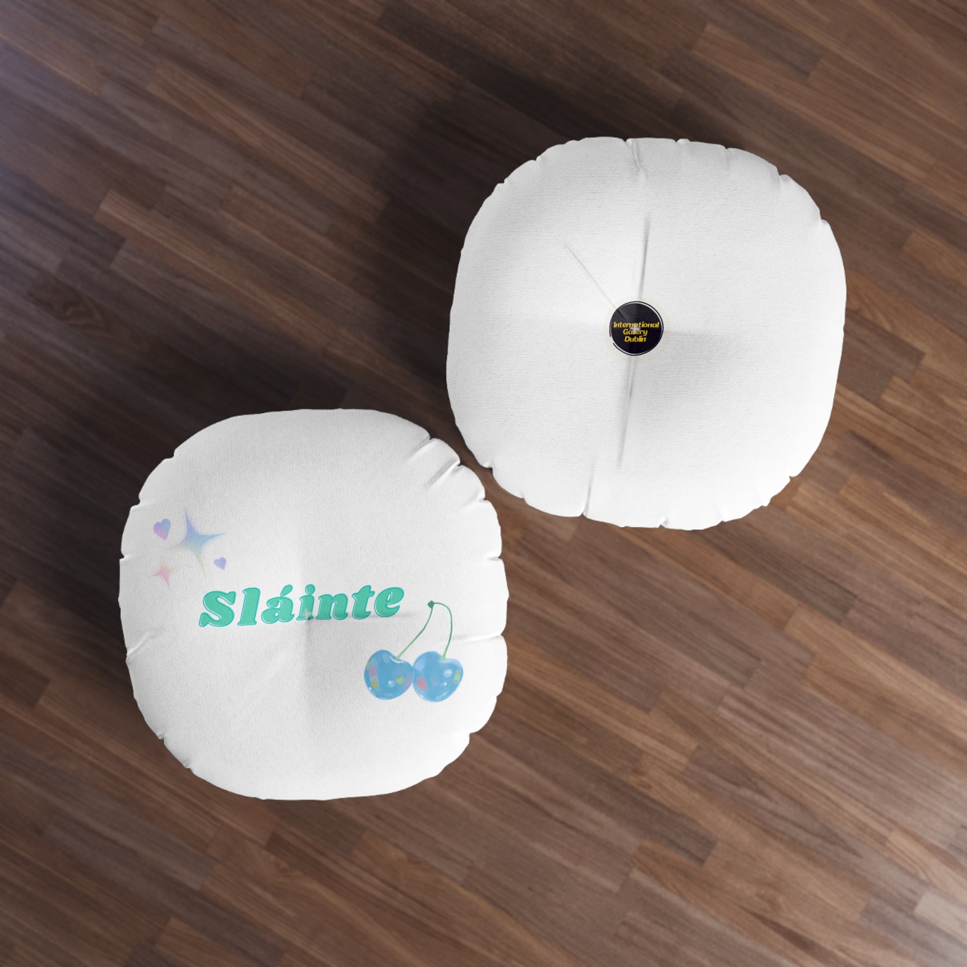 Sláinte, Cheers in Irish, Tufted Floor Pillow, Round - Cheerful, Cozy Home Accent, Perfect for Relaxation and Celebrations, Unique Gift Idea, Home Decor