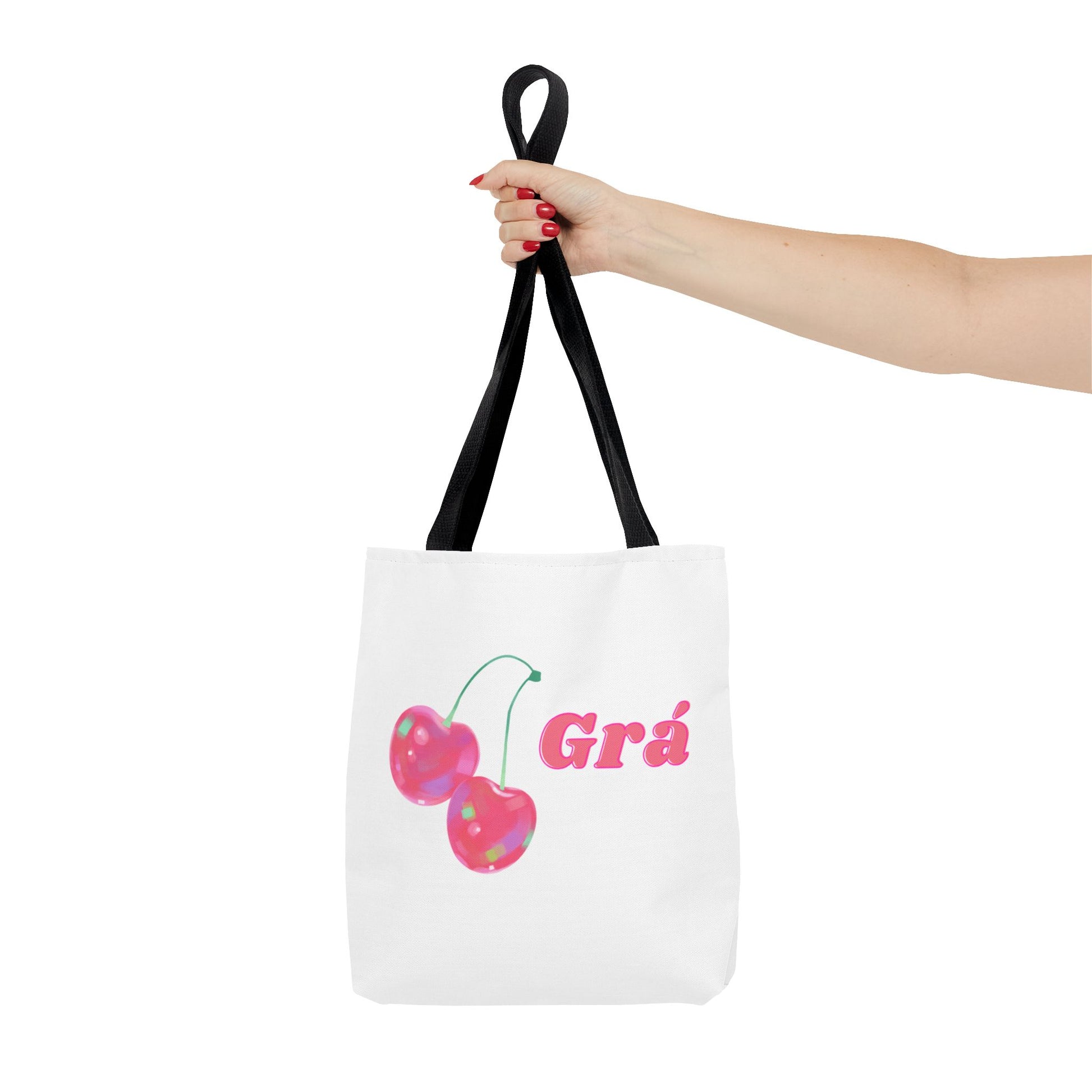 Cute Cherry Grá Tote Bag, Stylish Shopping Bag, Reusable Grocery Tote, Eco-Friendly Carryall, Gift for Friend, Summer Accessory