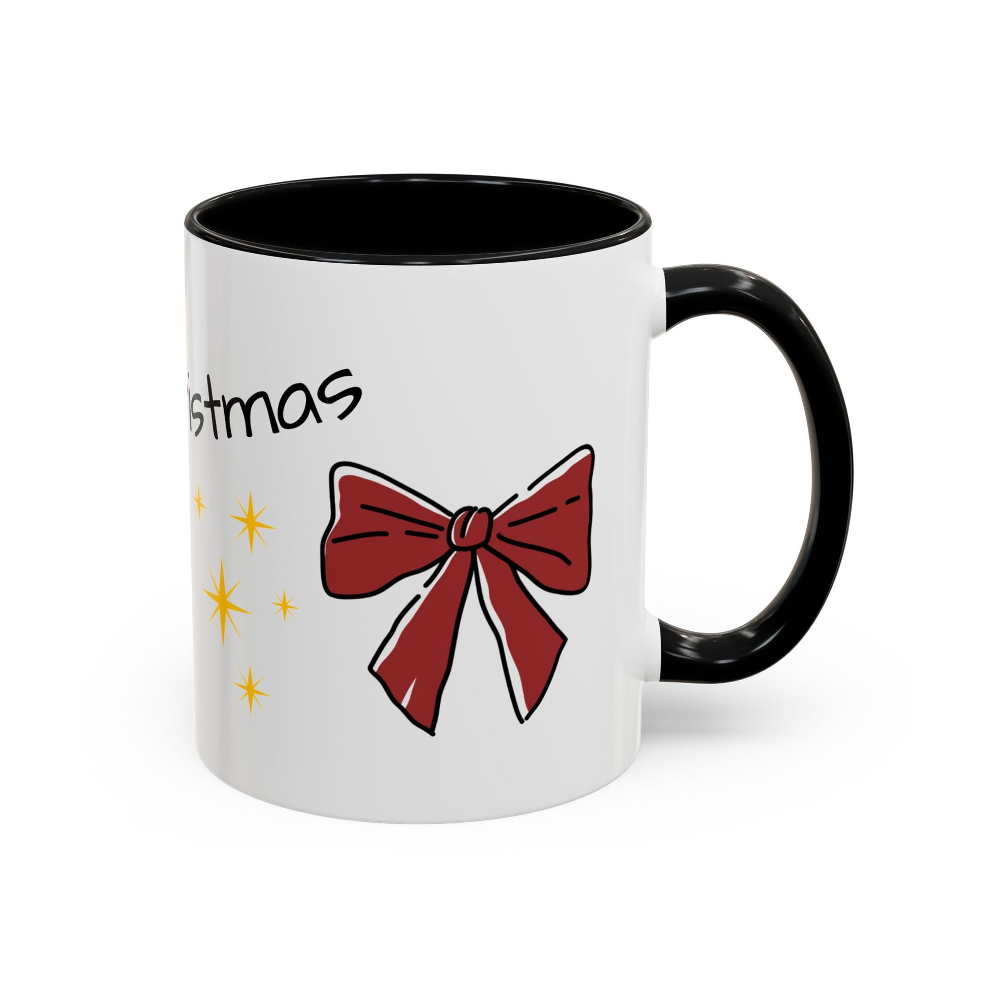 Festive Christmas Coffee Mug, Holiday Beverage Cup, Gift for Coffee Lovers, Merry Christmas Mug, Cute Bow Design