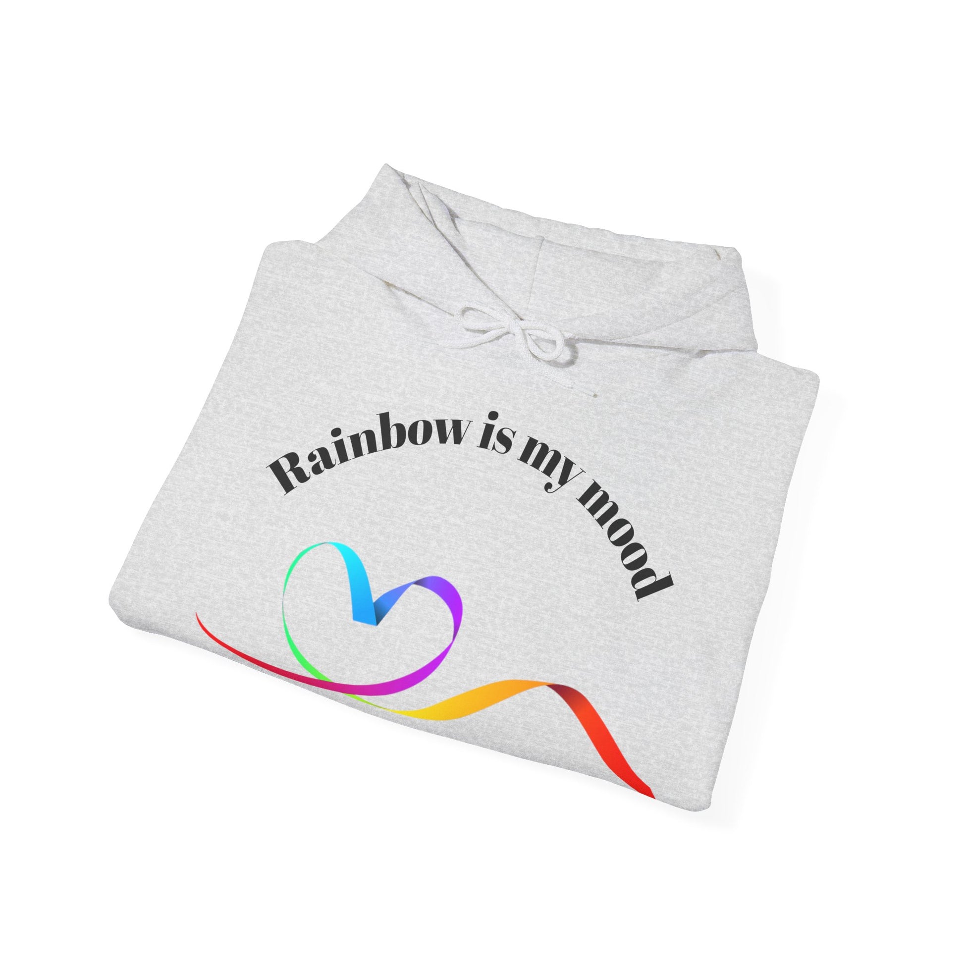 Rainbow Heart Hoodie - Unisex Heavy Blend Sweatshirt, Cozy Gift for Love, Friendship, LGBTQ+ Pride, Casual Wear, Celebratory Apparel