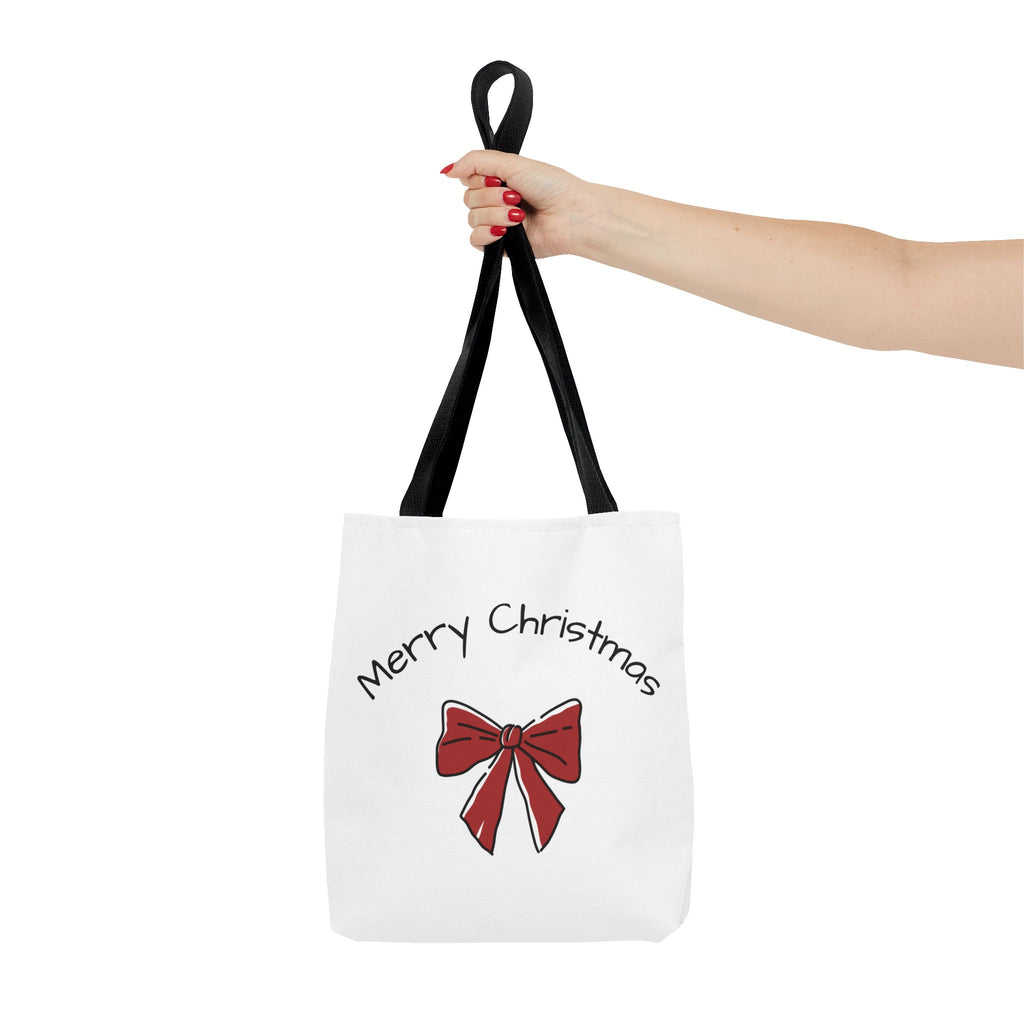 Merry Christmas Tote Bag - Festive Holiday Bag, Gift Idea for Christmas, Shopping Tote, AOP Design, Eco-Friendly Gift