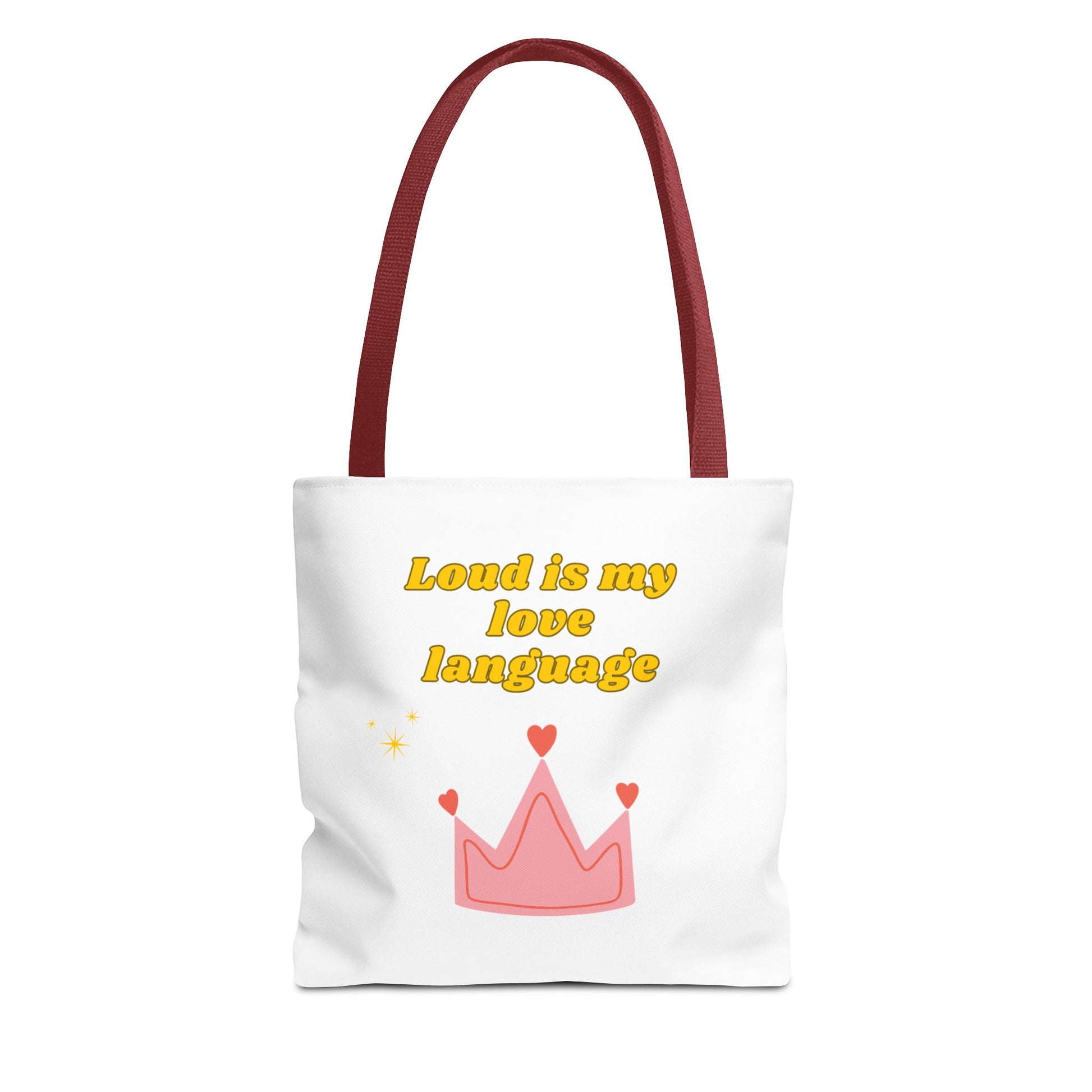 Loud Love Language Tote Bag, Cute Tote, Everyday Bag, Gift for Friends, Eco-Friendly Shopping, Personalized Style