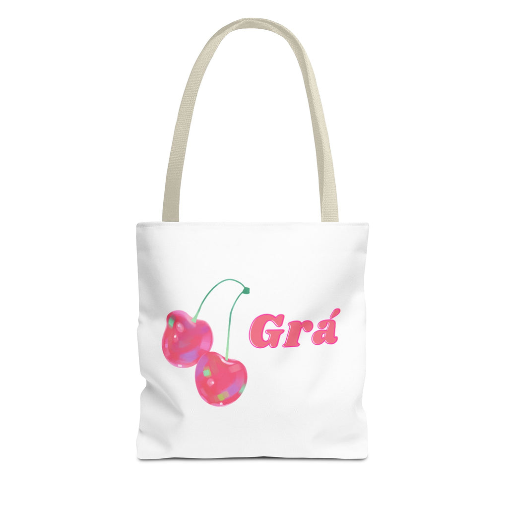 Cute Cherry Grá Tote Bag, Stylish Shopping Bag, Reusable Grocery Tote, Eco-Friendly Carryall, Gift for Friend, Summer Accessory