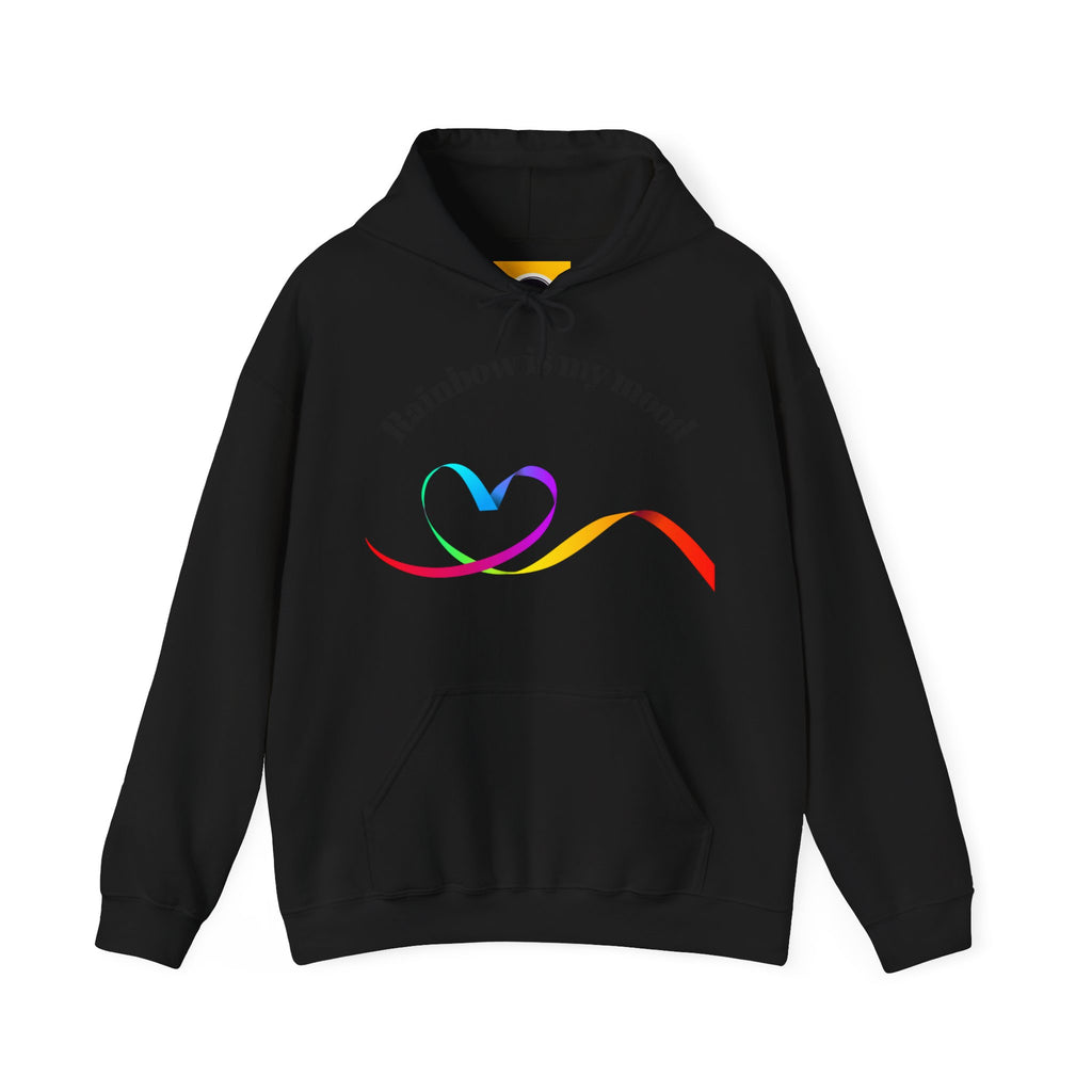Rainbow Heart Hoodie - Unisex Heavy Blend Sweatshirt, Cozy Gift for Love, Friendship, LGBTQ+ Pride, Casual Wear, Celebratory Apparel