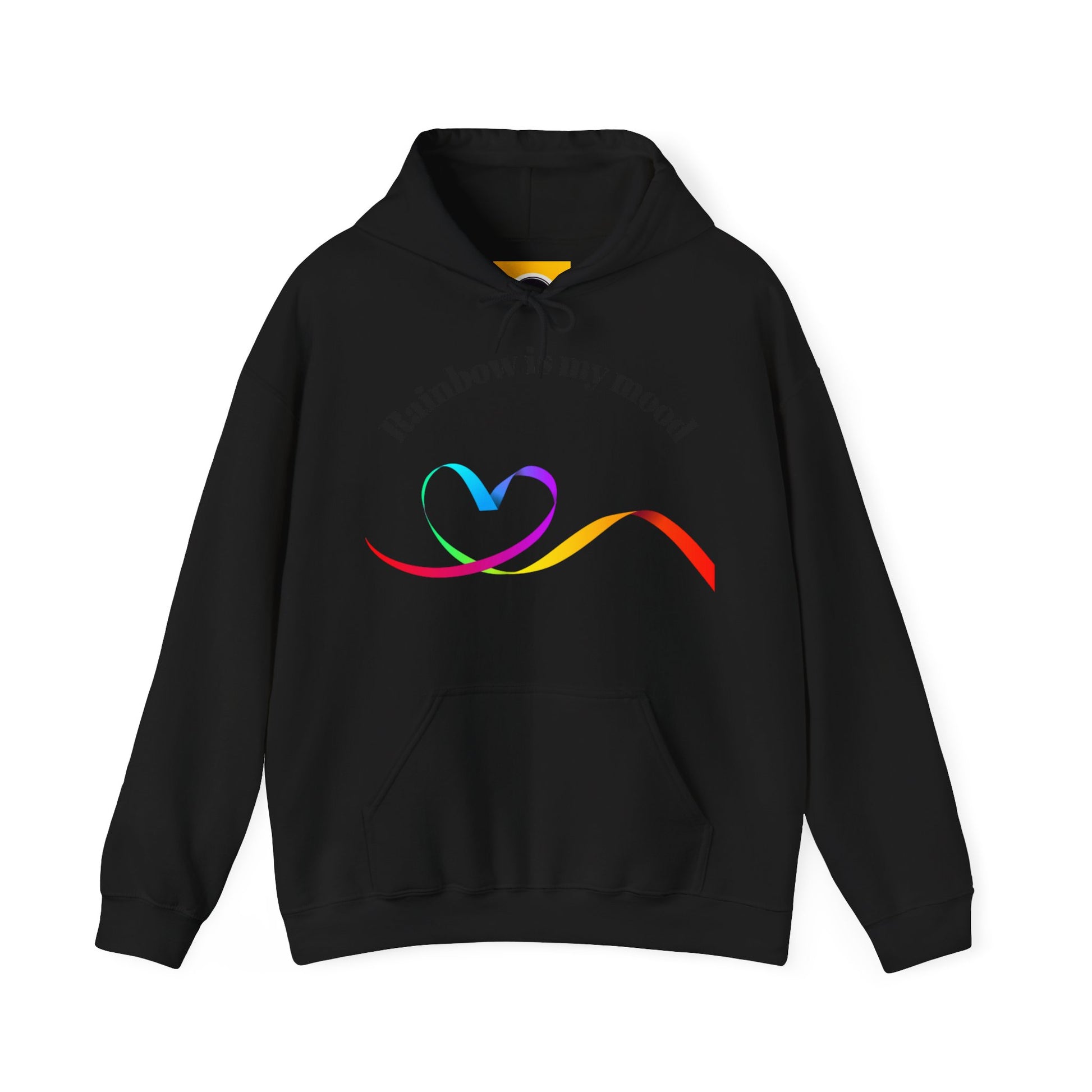 Rainbow Heart Hoodie - Unisex Heavy Blend Sweatshirt, Cozy Gift for Love, Friendship, LGBTQ+ Pride, Casual Wear, Celebratory Apparel