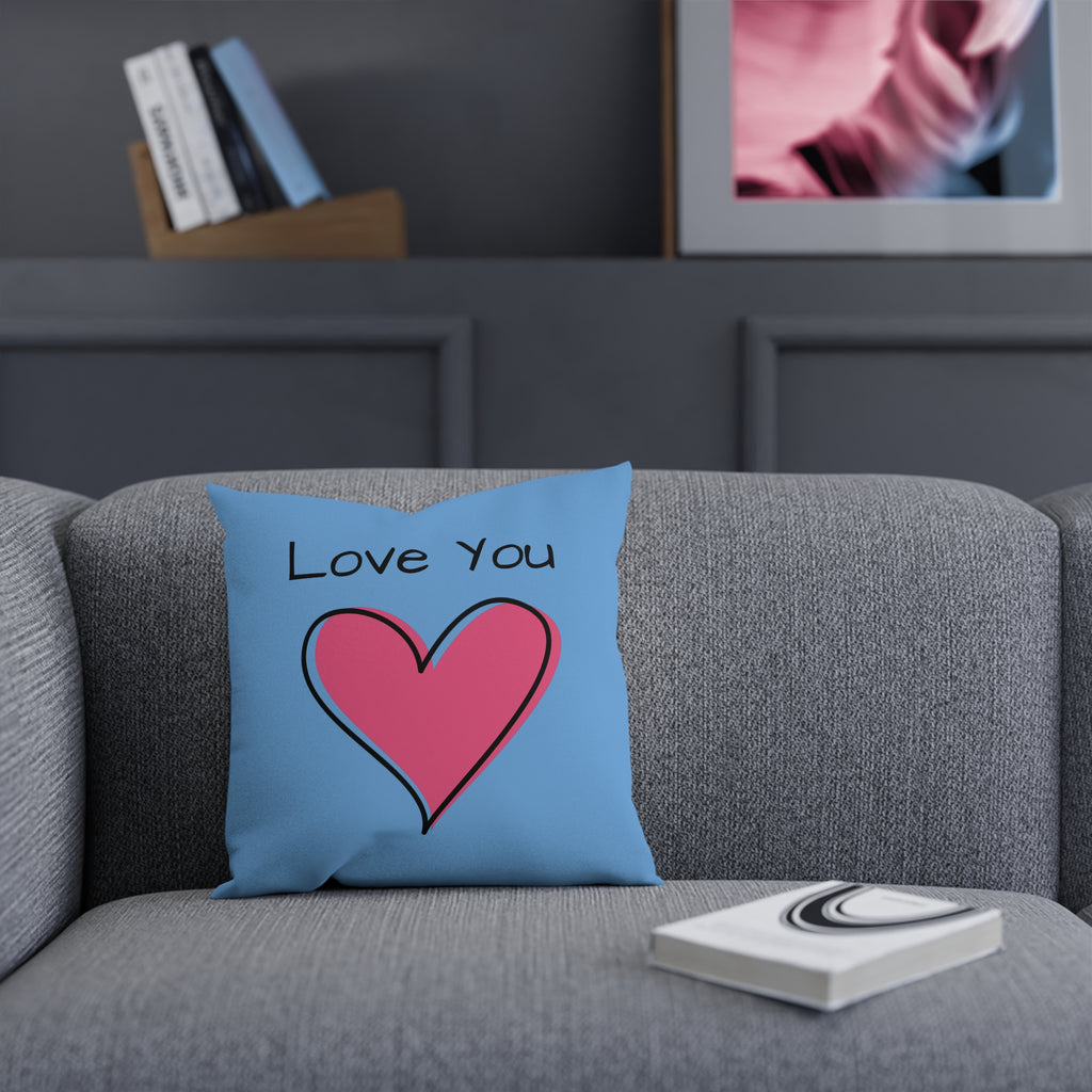 Love You Heart Cushion - Cozy Home Decor, Valentine's Gift, Cute Throw Pillow, Bedroom Accent, Heartfelt Expression