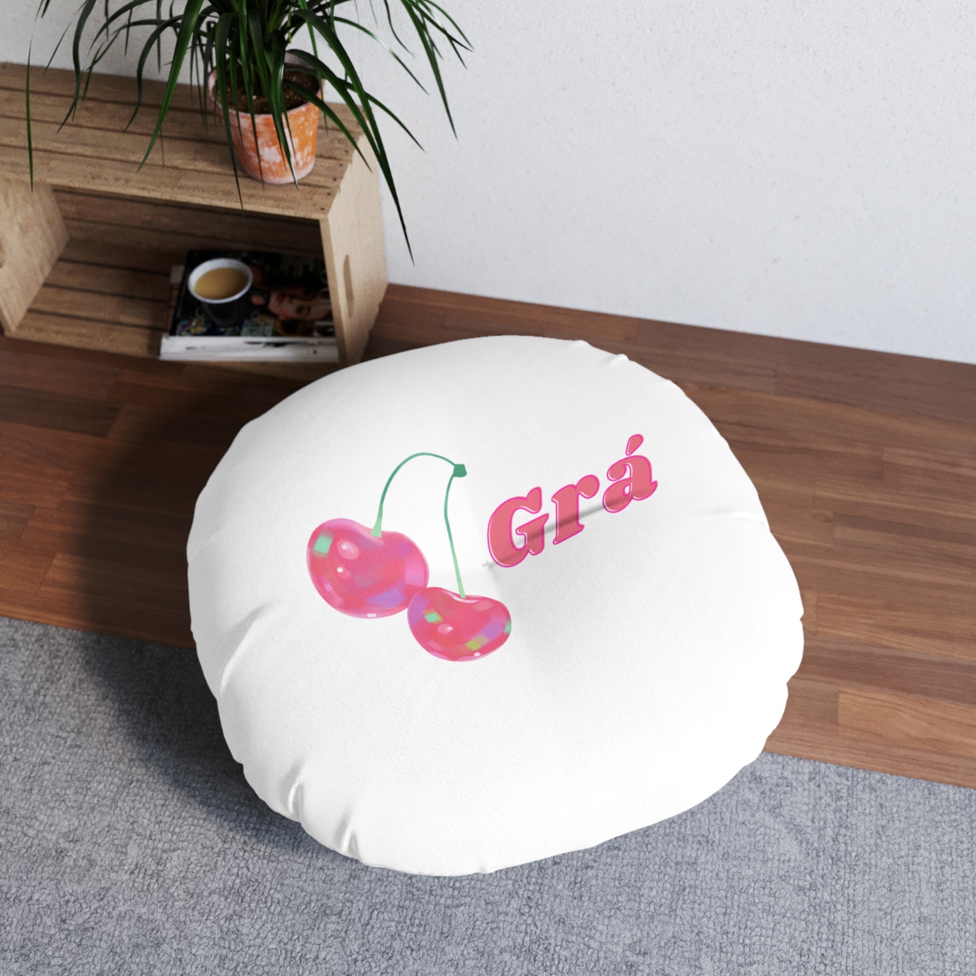 Cherry Gra Tufted Floor Pillow - Cozy Round Cushion for Home Decor, Boho Living Room, Gift for Her, Bright Colorful Accent Pillow, Fun [...]