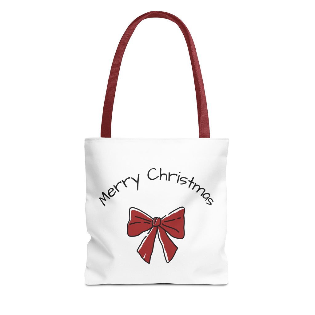 Merry Christmas Tote Bag - Festive Holiday Bag, Gift Idea for Christmas, Shopping Tote, AOP Design, Eco-Friendly Gift