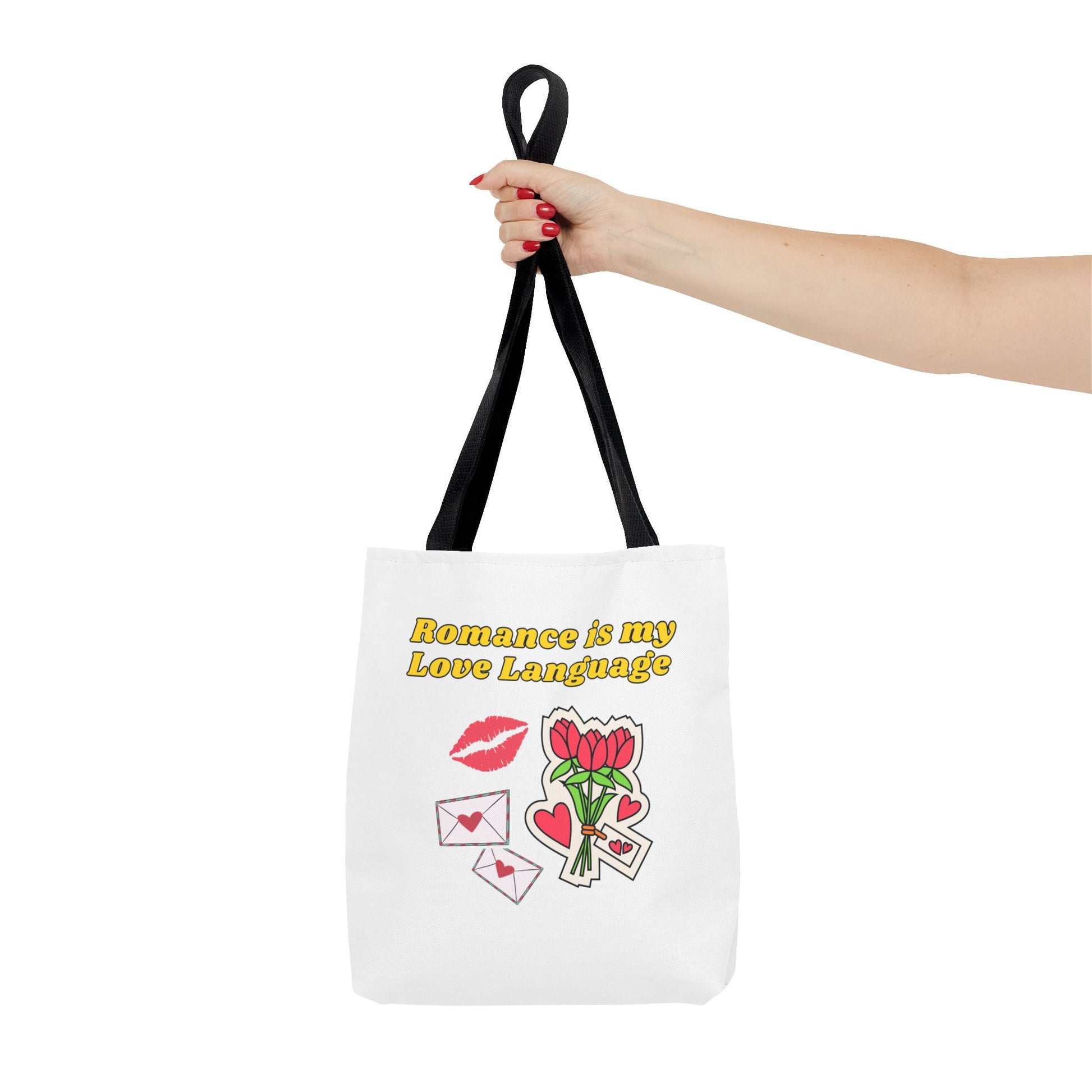 Romantic Tote Bag, Love Language Gift, Cute Reusable Shopping Bag, Valentine's Day Essentials, Gifts for Her, Floral Design Tote