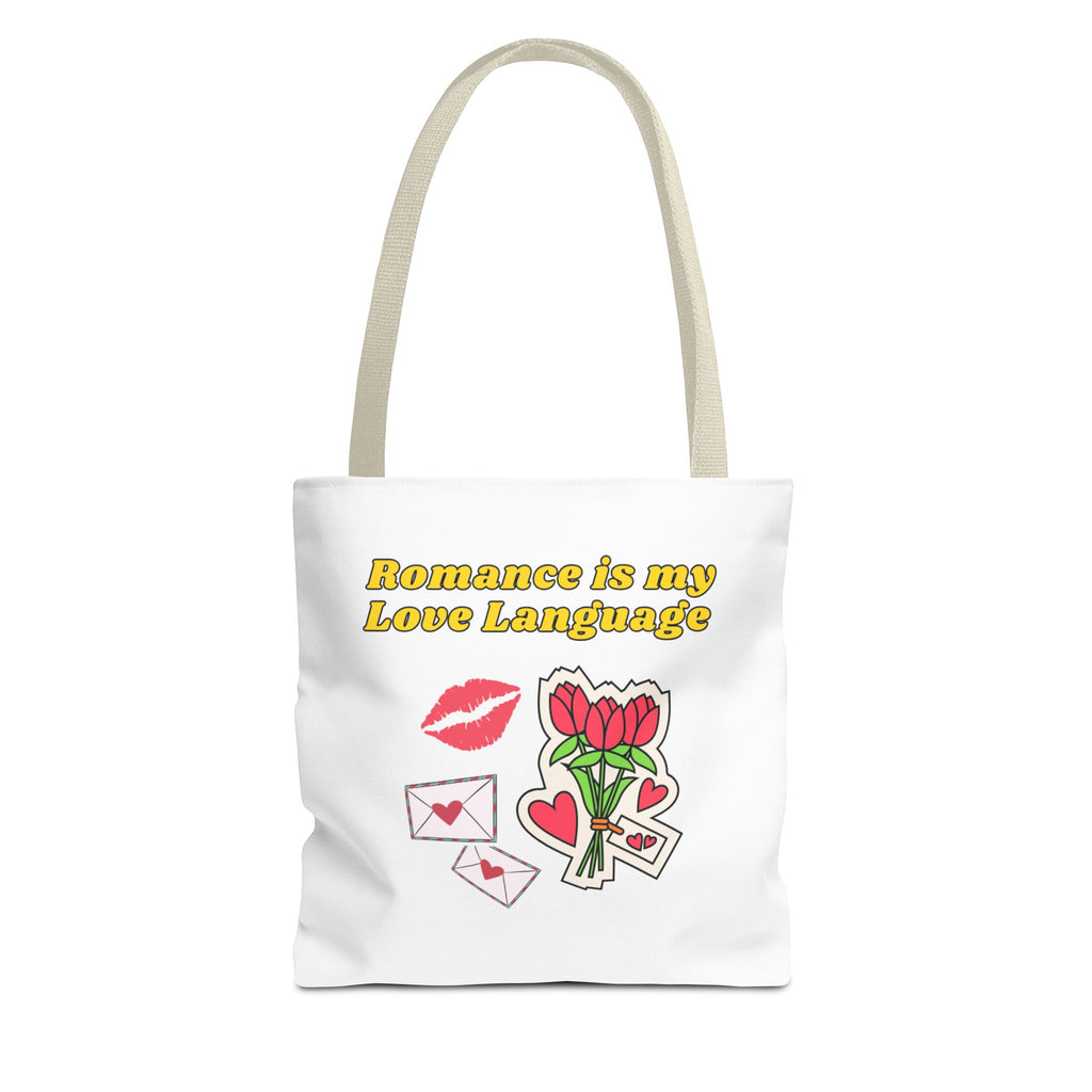 Romantic Tote Bag, Love Language Gift, Cute Reusable Shopping Bag, Valentine's Day Essentials, Gifts for Her, Floral Design Tote