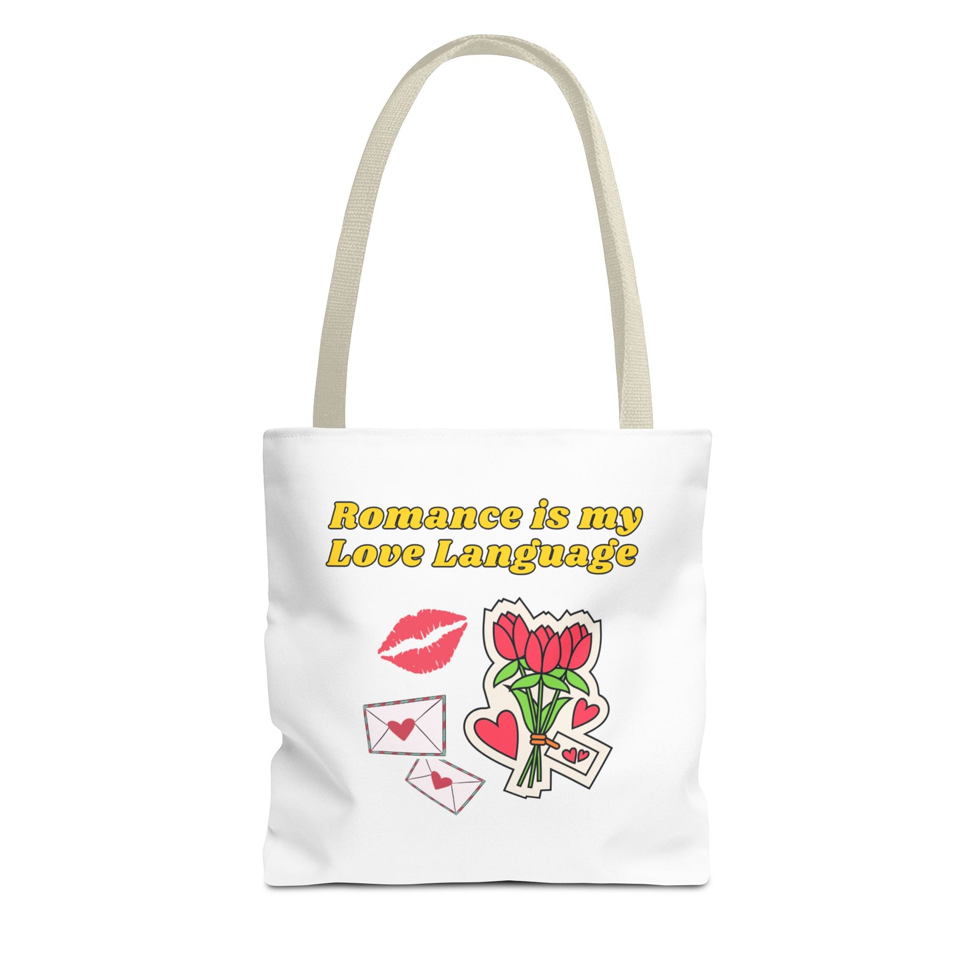 Romantic Tote Bag, Love Language Gift, Cute Reusable Shopping Bag, Valentine's Day Essentials, Gifts for Her, Floral Design Tote