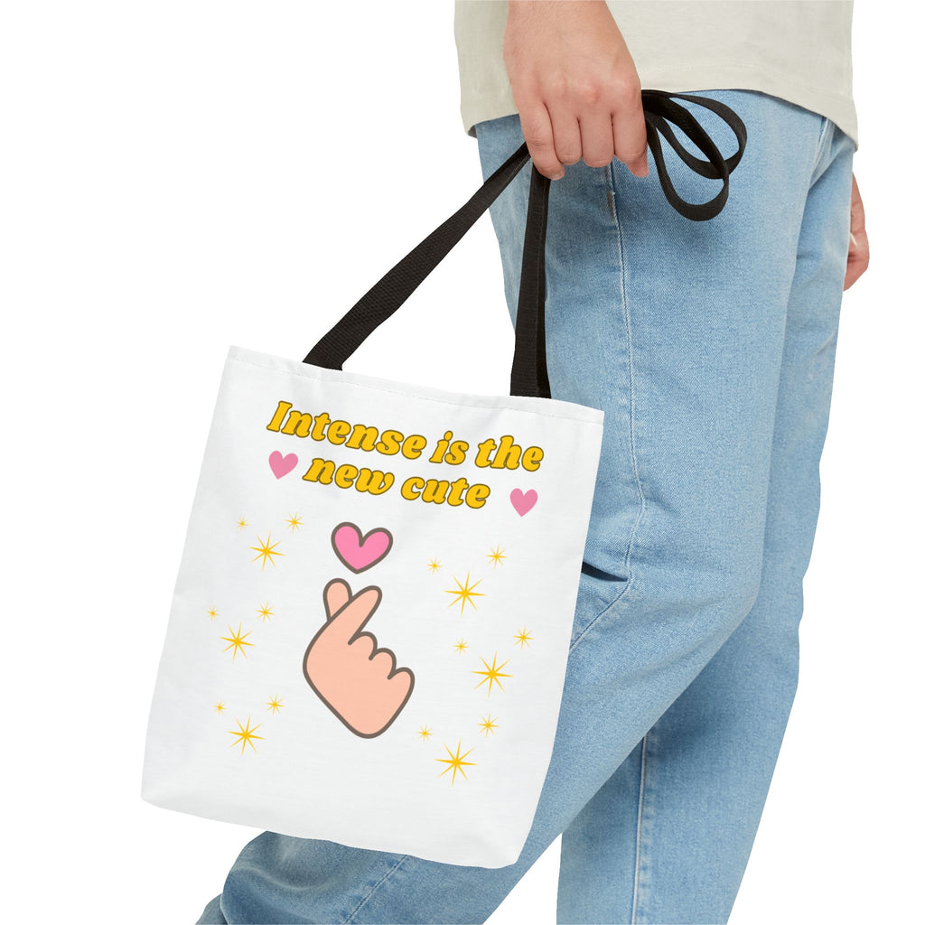 Intense is the New Cute Tote Bag, Cute Shopping Bag, Gift for Friends, Motivational Tote, Stylish Everyday Carrier