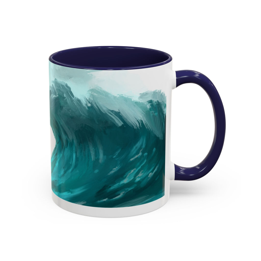 Ocean Wave Coffee Mug - Inspirational Drinkware, Gift for Surfers, Unique Beach Decor, Motivational Quote Mug
