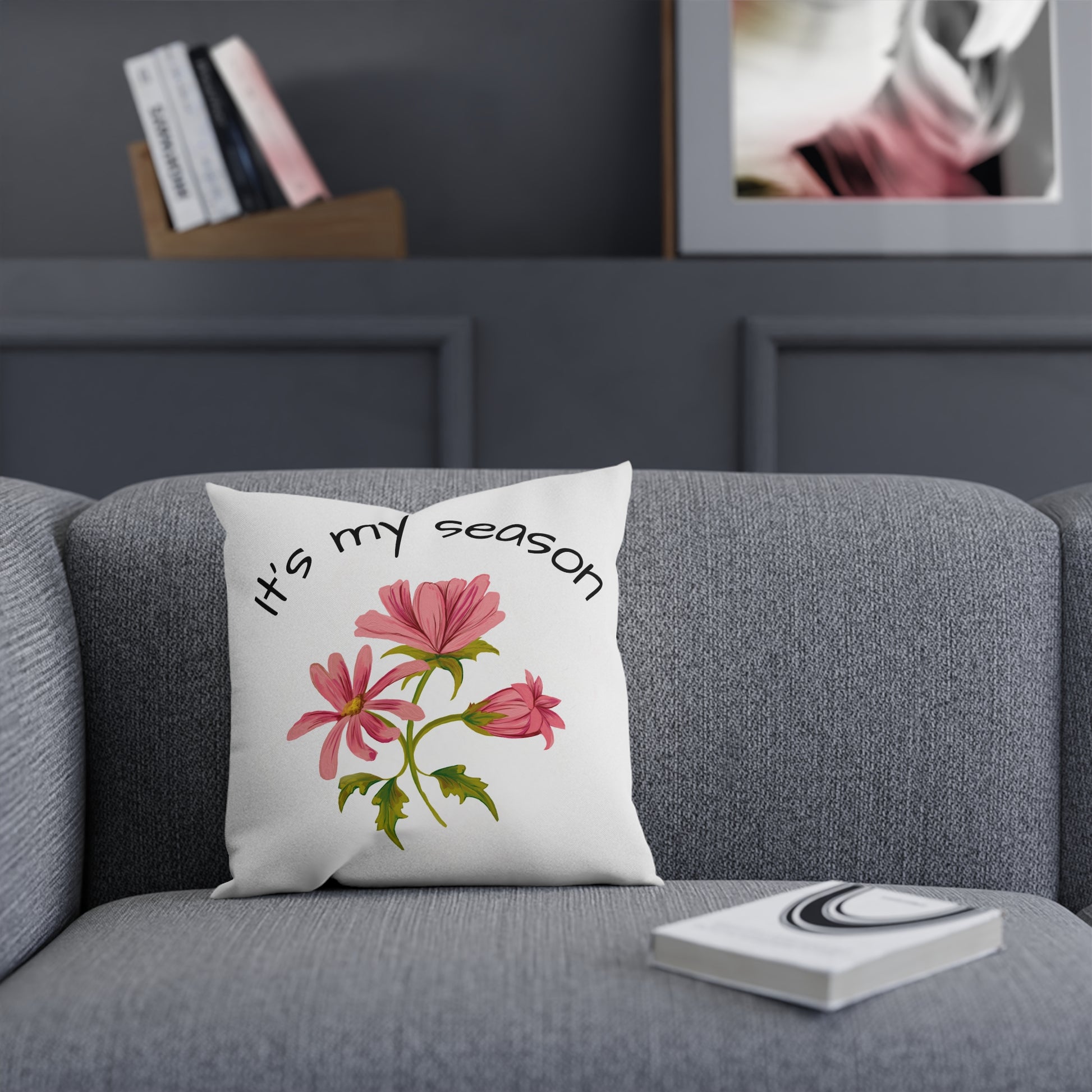Floral Throw Pillow - Spring Decor, Home Accents, Cushion for Garden Lovers, Seasonal Homeware, Gift for Her, Cozy Living