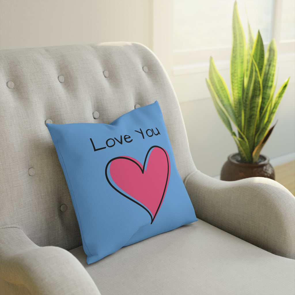 Love You Heart Cushion - Cozy Home Decor, Valentine's Gift, Cute Throw Pillow, Bedroom Accent, Heartfelt Expression