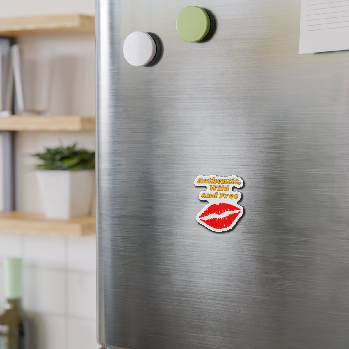 Authentic Wild and Free Die-Cut Magnets, Kiss Lips Fridge Decor, Fun Stickers, Inspirational Home Decor, Gifts for Teens, Chill Vibes