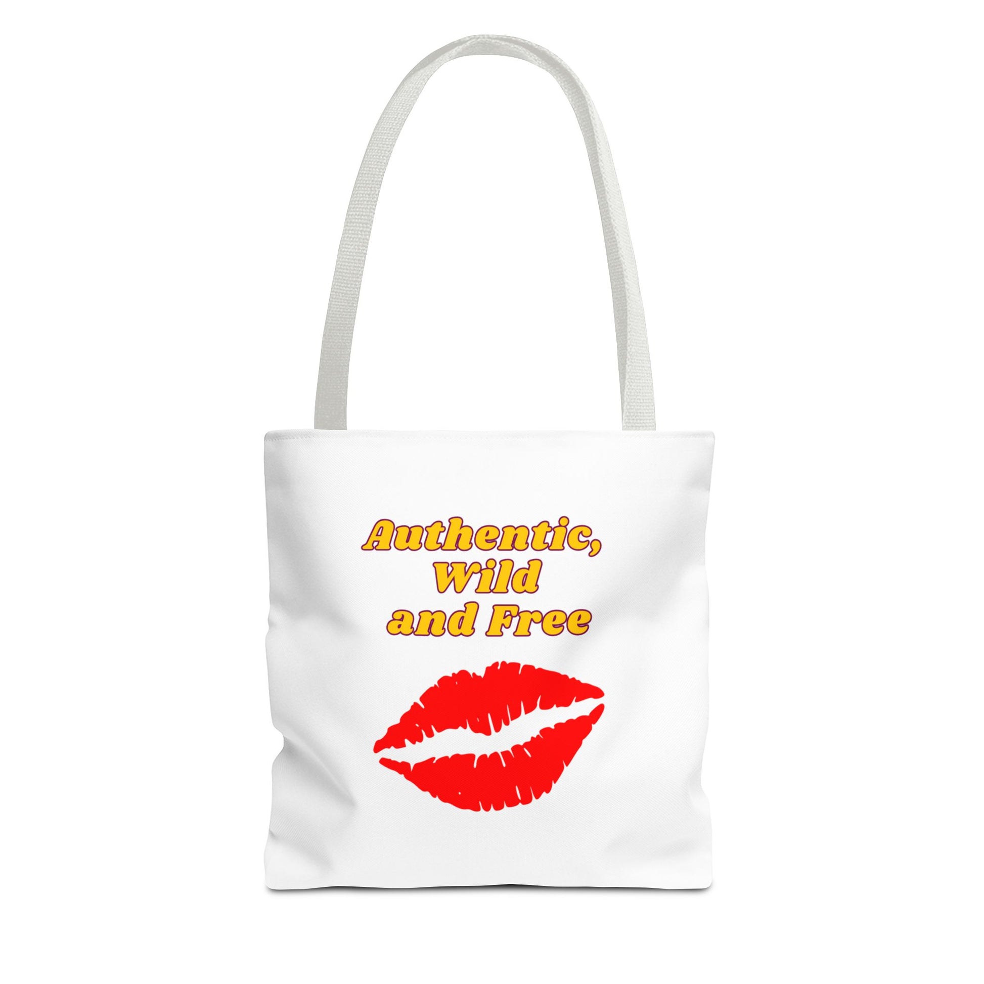 Authentic Wild and Free Tote Bag, Kiss Print Shopper, Fashionable Carryall, Gift for Her, Eco-Friendly Bag, Summer Essential