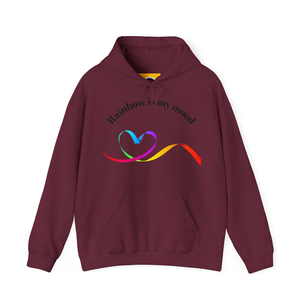 Rainbow Heart Hoodie - Unisex Heavy Blend Sweatshirt, Cozy Gift for Love, Friendship, LGBTQ+ Pride, Casual Wear, Celebratory Apparel