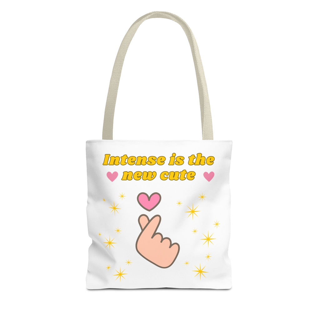 Intense is the New Cute Tote Bag, Cute Shopping Bag, Gift for Friends, Motivational Tote, Stylish Everyday Carrier