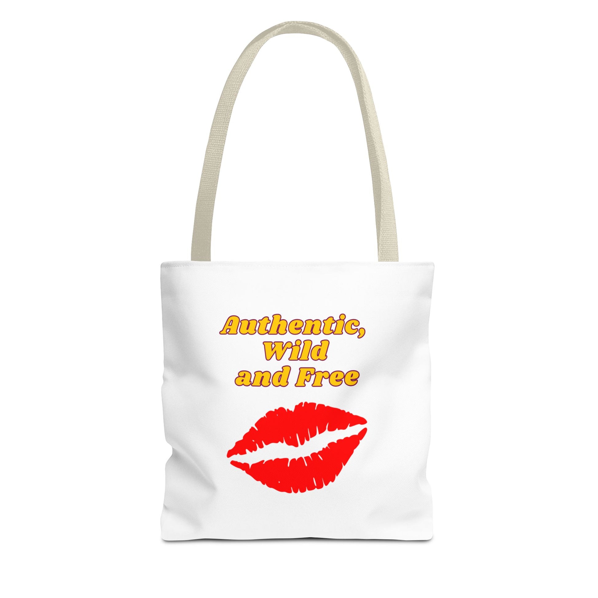 Authentic Wild and Free Tote Bag, Kiss Print Shopper, Fashionable Carryall, Gift for Her, Eco-Friendly Bag, Summer Essential