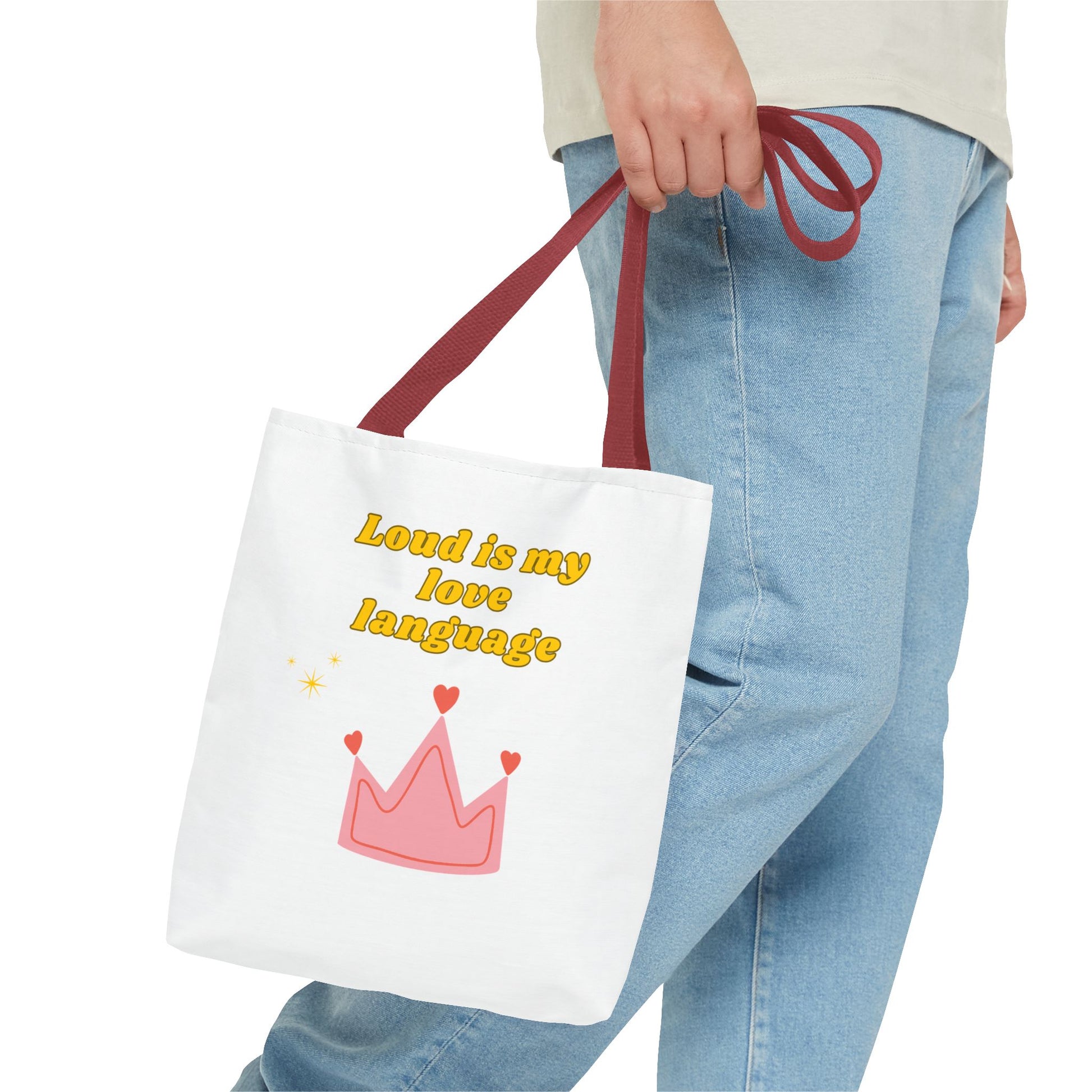 Loud Love Language Tote Bag, Cute Tote, Everyday Bag, Gift for Friends, Eco-Friendly Shopping, Personalized Style