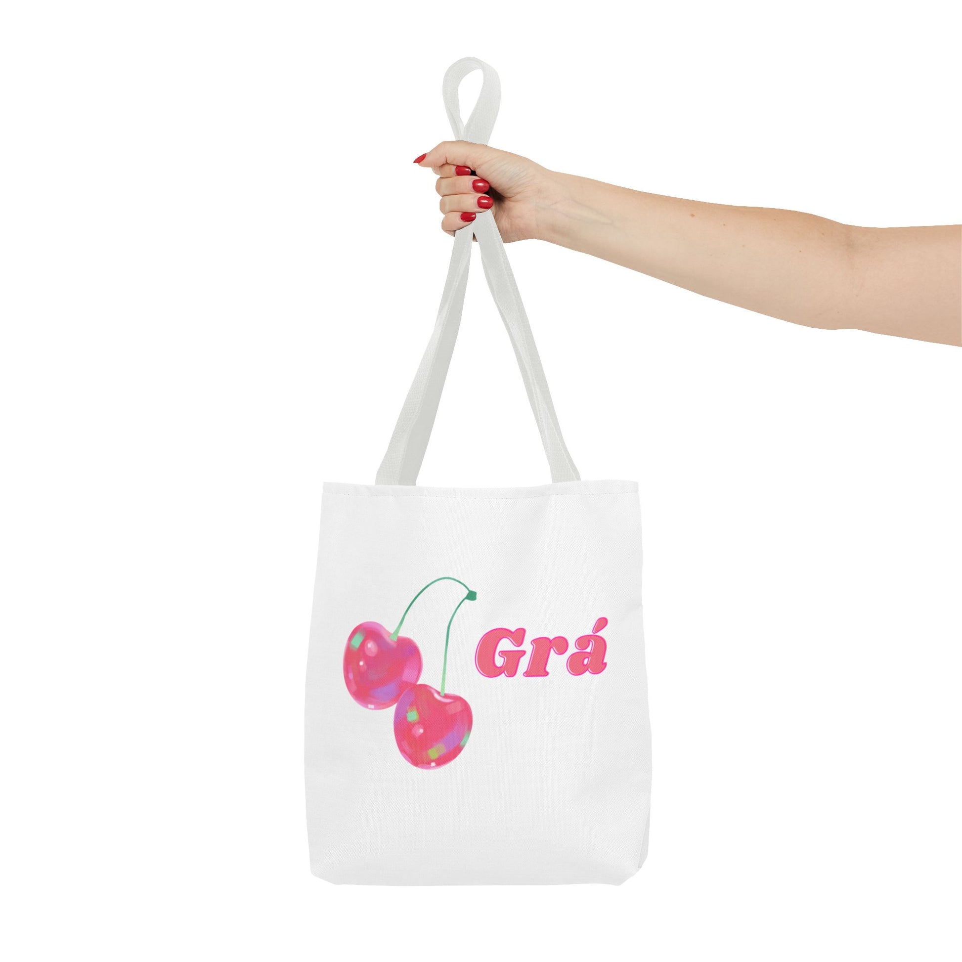 Cute Cherry Grá Tote Bag, Stylish Shopping Bag, Reusable Grocery Tote, Eco-Friendly Carryall, Gift for Friend, Summer Accessory